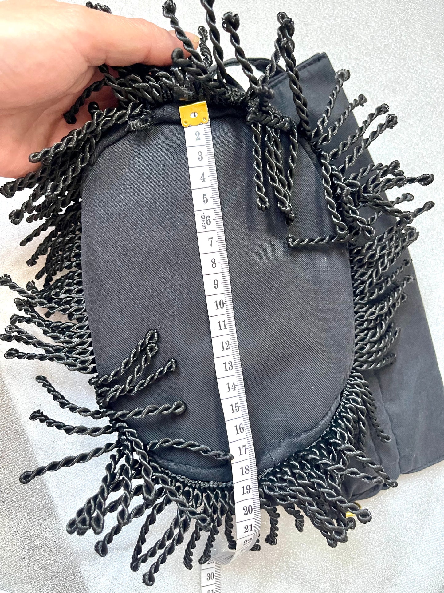 YSL Black Satin Cotton Top Handle Bag