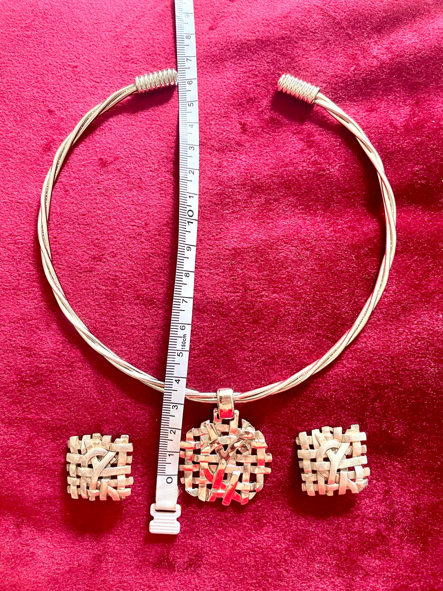 White Gold Refurbished Vintage Jewelry Set Yves Saint Laurent