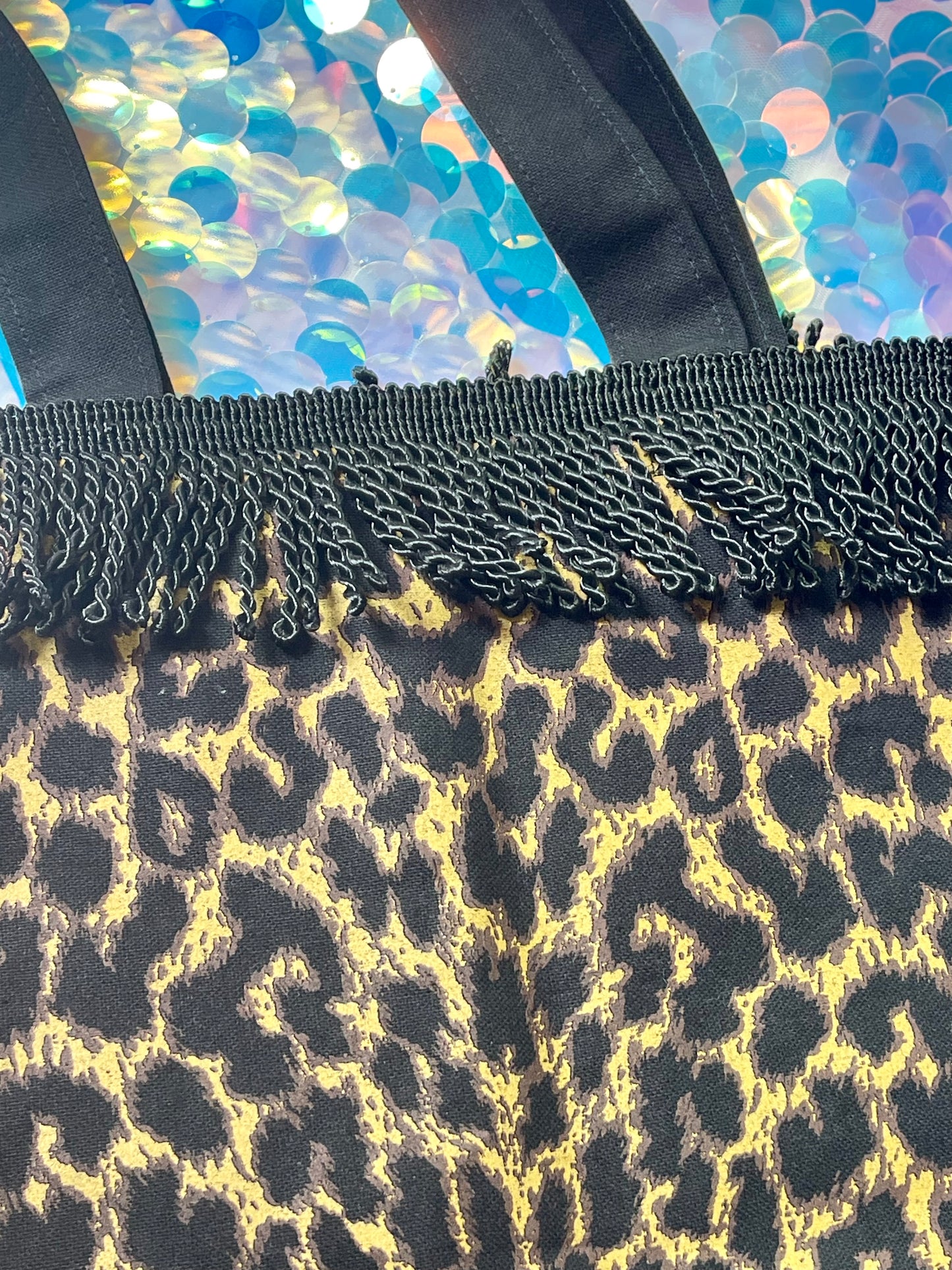 Leopard Cotton Canvas Tote Yves Saint Laurent