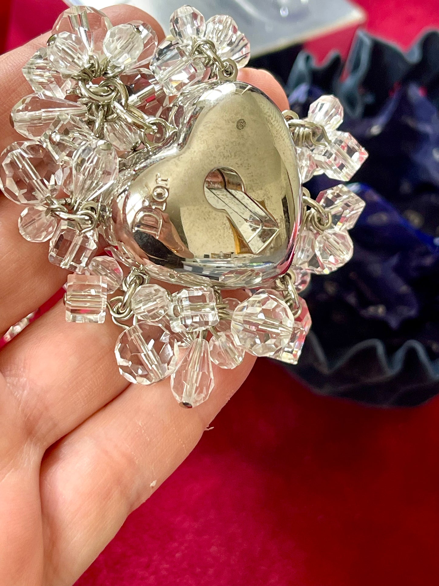 Vintage Dior Bag Charms by Swarovski - Collectible Mirror & Lip Gloss Compartment With Original Box