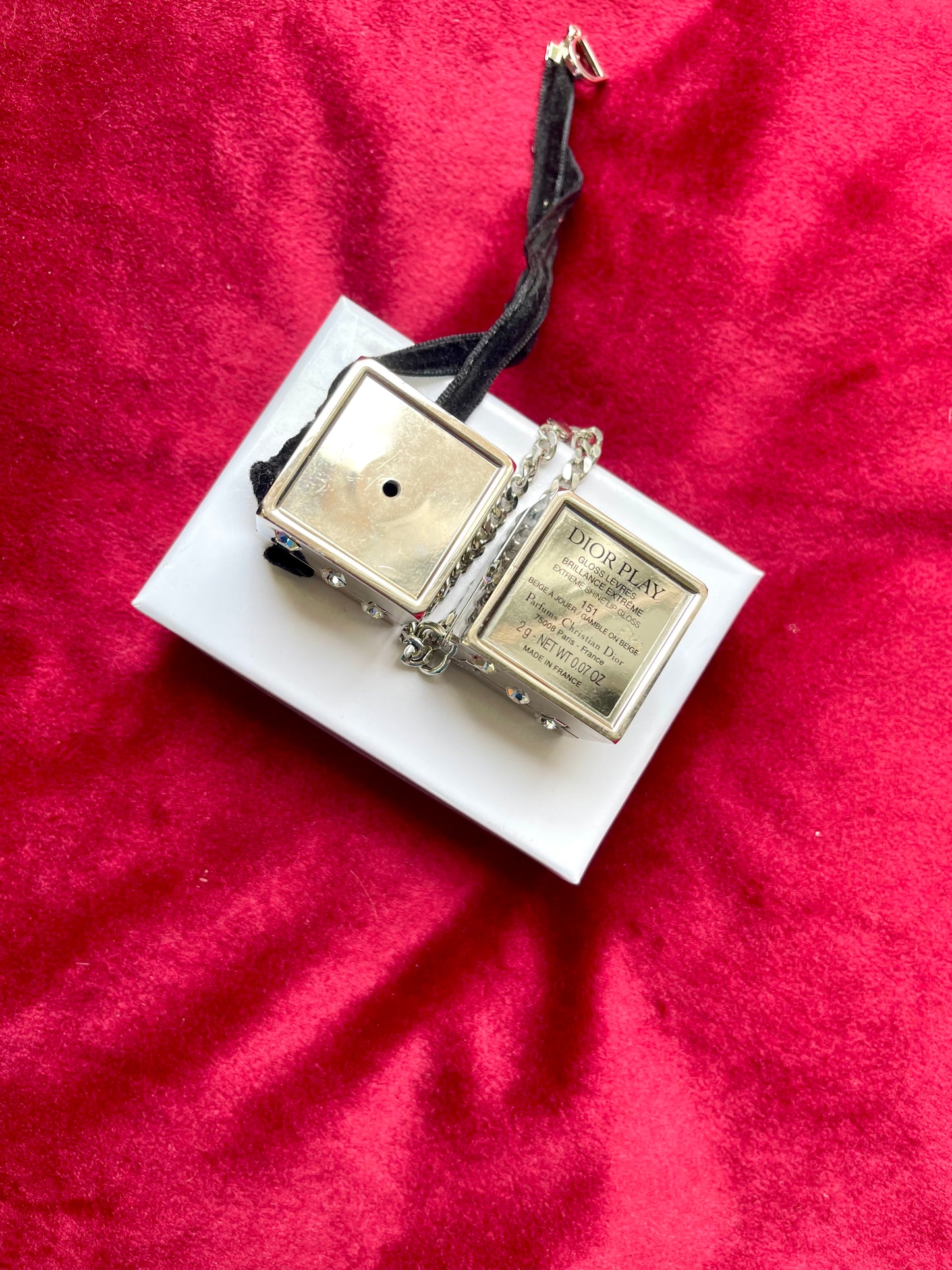 Bottom view of Dior play dice bag charm vintage rare collector item 2000