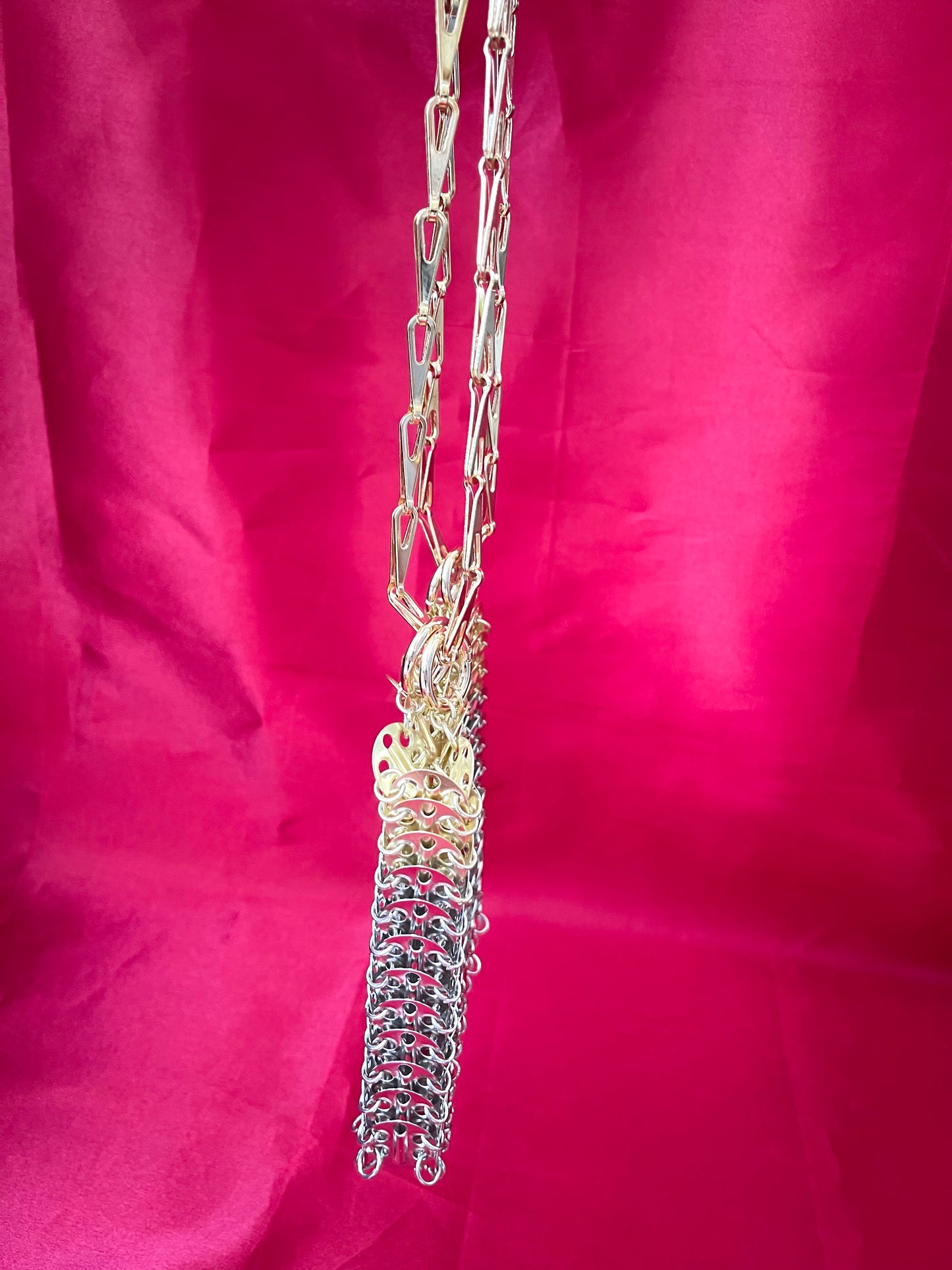 Two Tone Sparkle Design Metal Bag Style Paco Rabanne