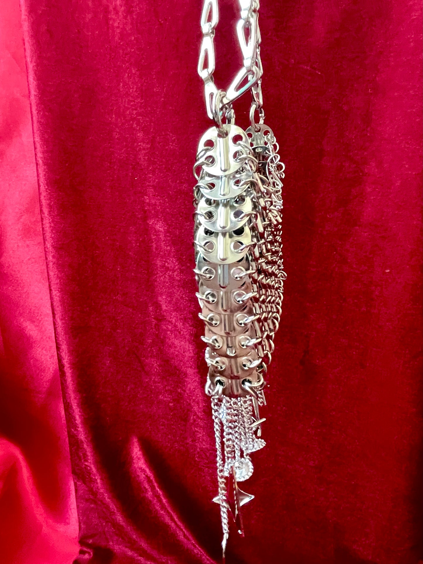 Metal & Dangling Crystal Charms Bag Style Paco Rabanne