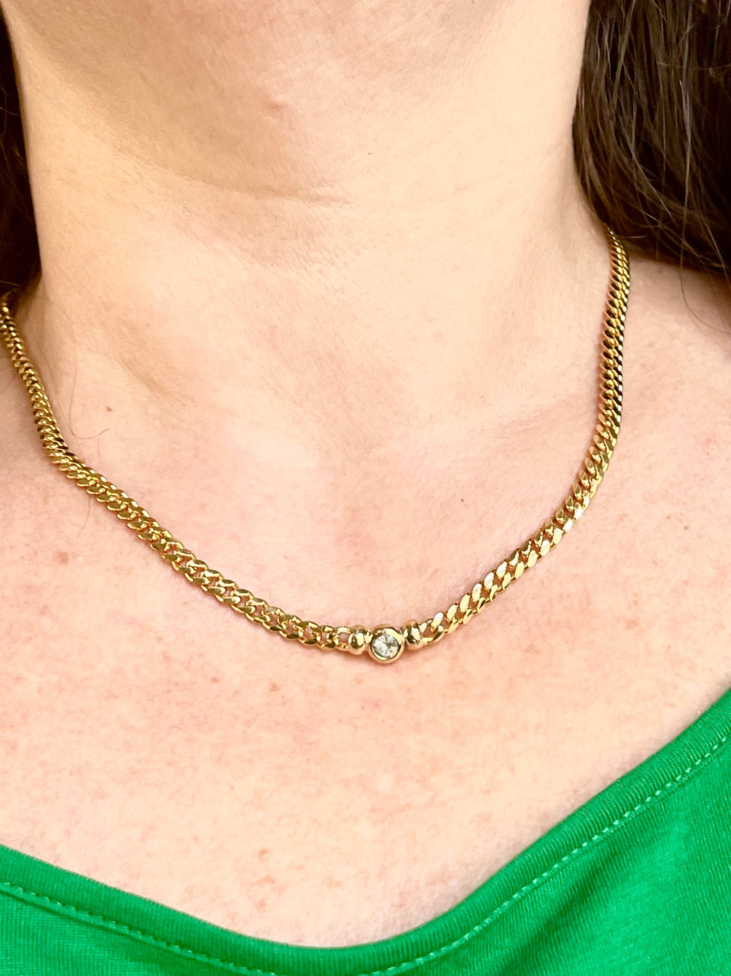 Collar vintage Christian Dior – Oro de 18 quilates, restaurado, en excelente estado.
