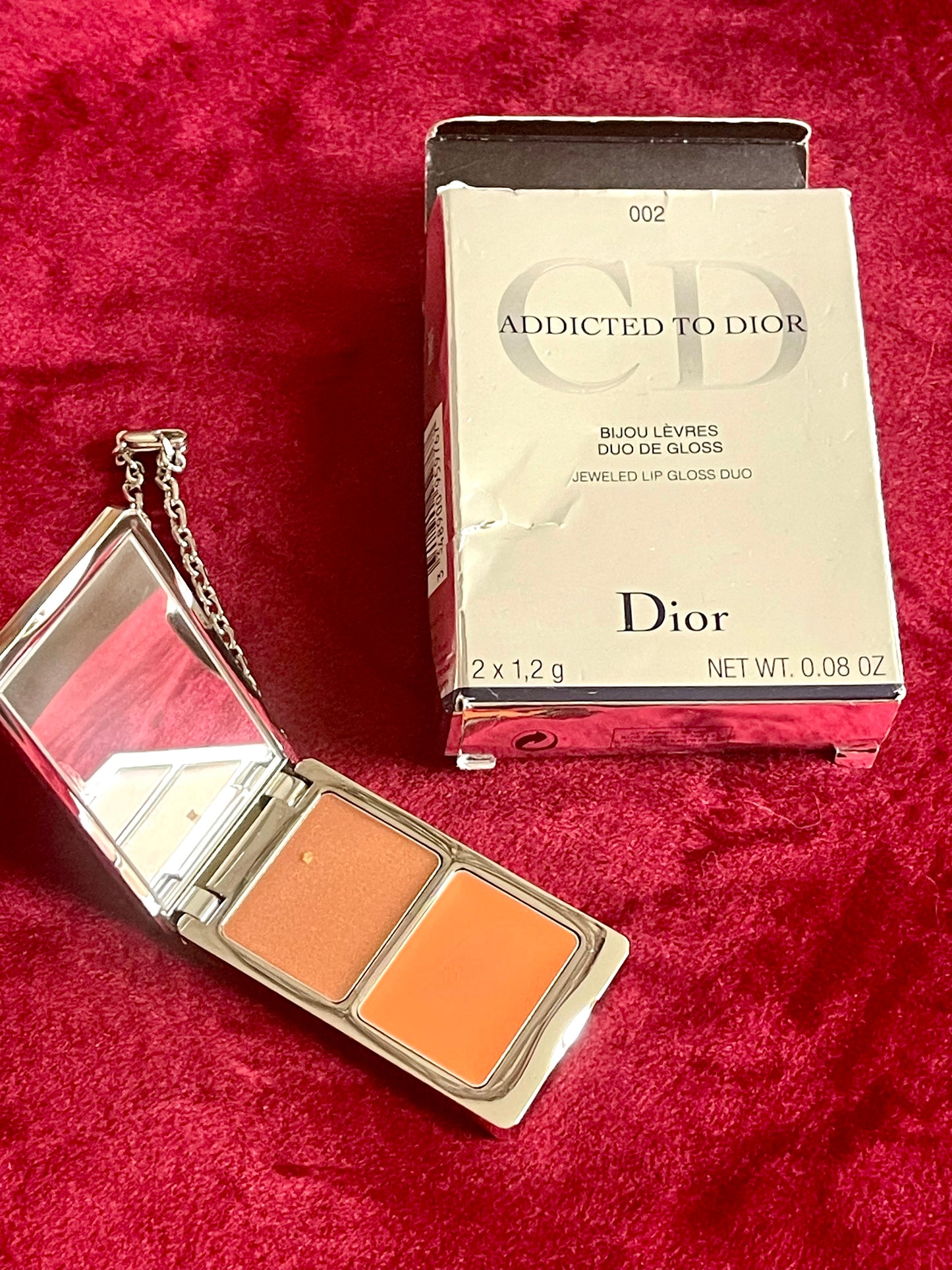 Vintage 2000 Dior bag charm mirror lipgloss new authentic Avenue Montaigne Paris