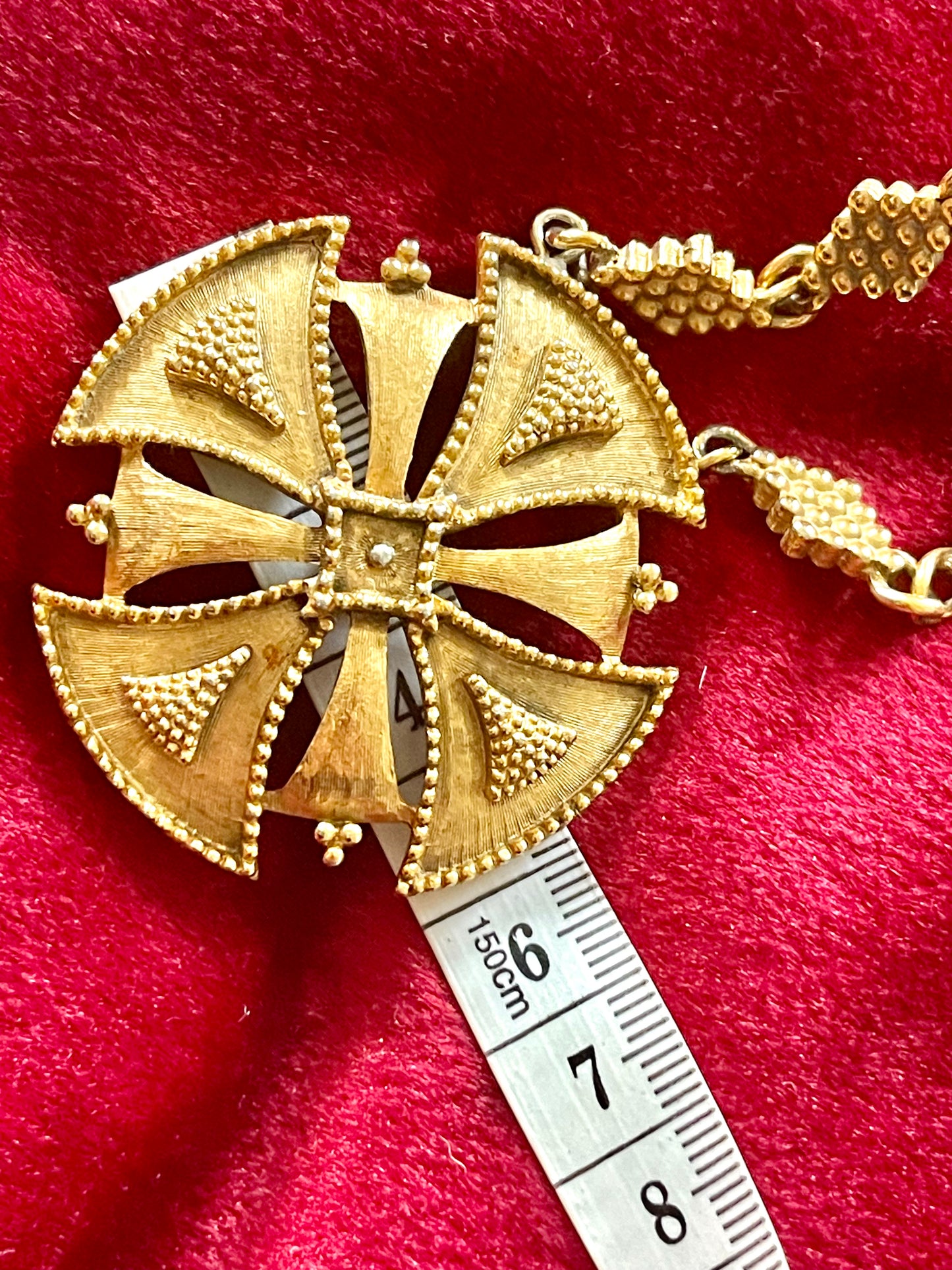 Yves Saint Laurent Vintage Rare Cross Pendant Necklace