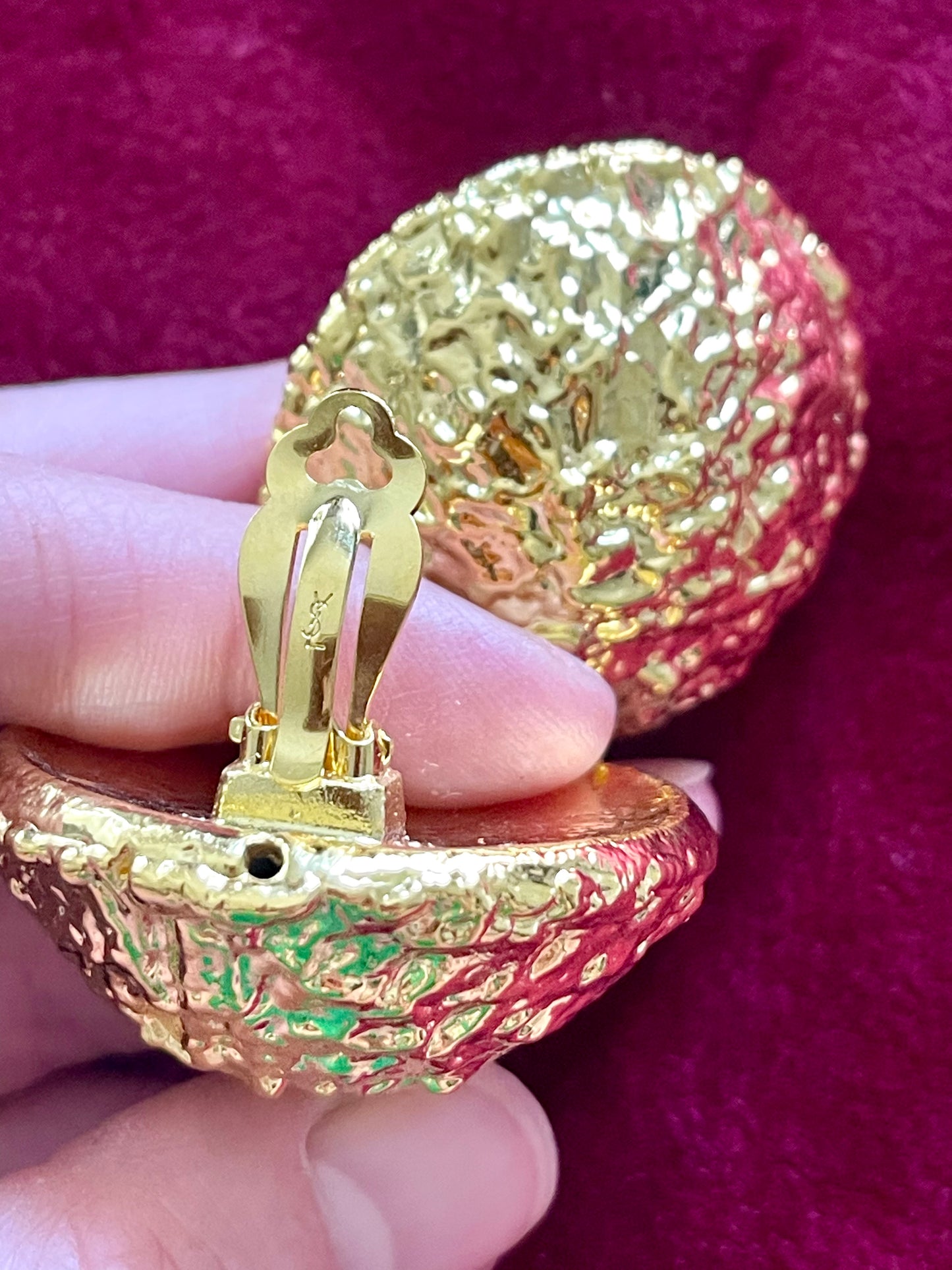 Signed authentic Vintage 80’s clip on earrings, repurposed with 18KG classic designer collectibles