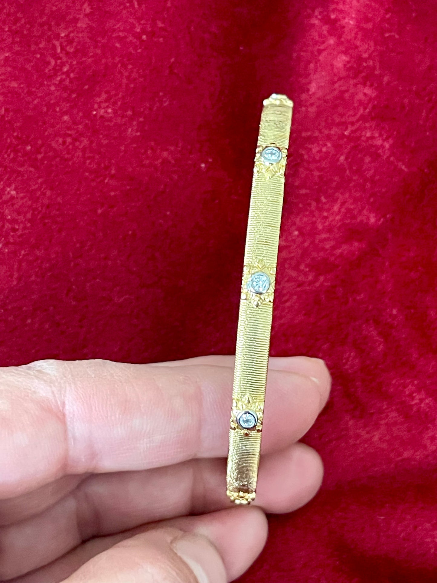 Set of Silver Gold Plated Zirconia Jonc Jewellery Haute Couture Design