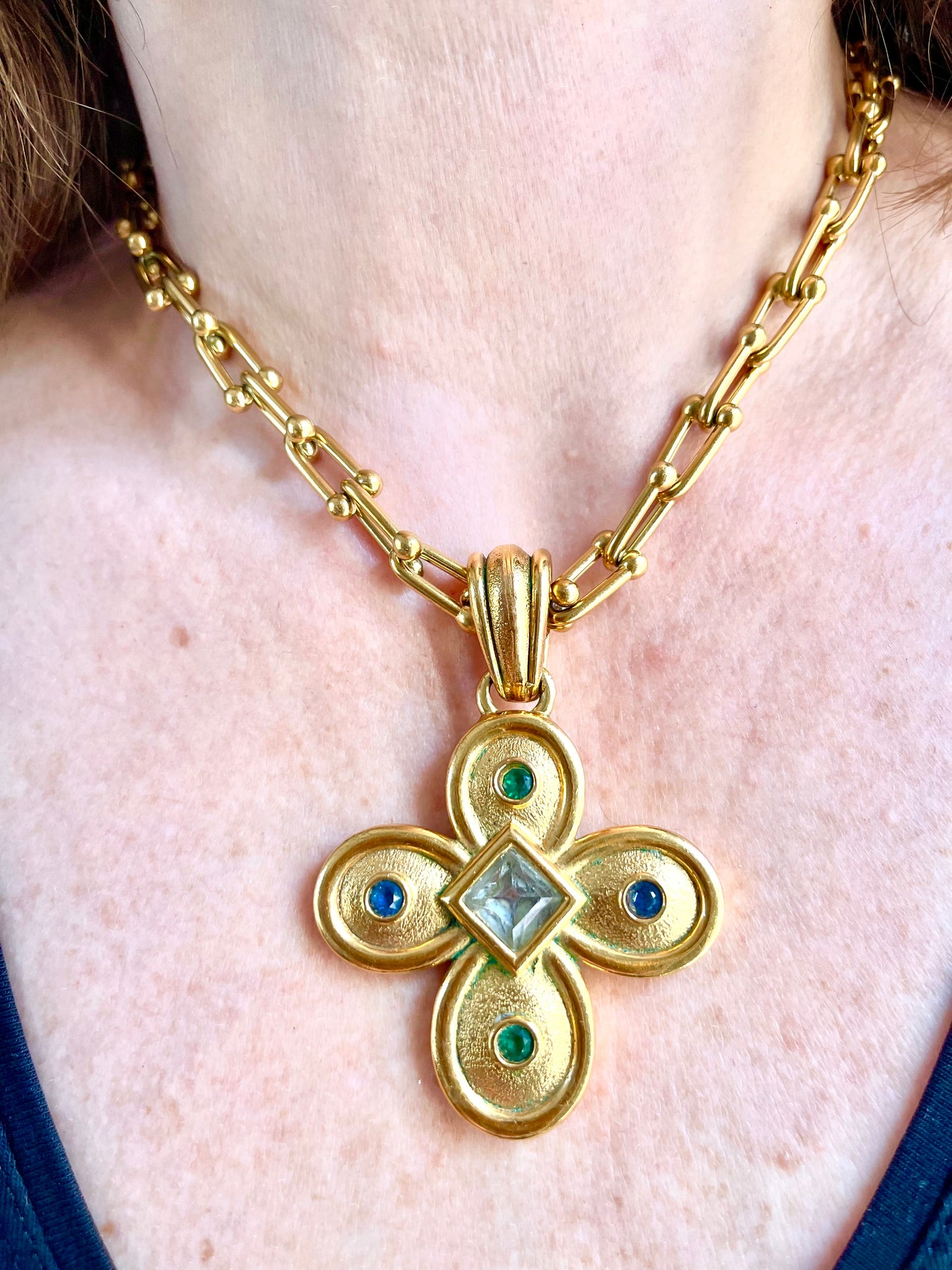 Raro estilo colgante vintage de los años 80 Yves Saint Laurent Christian Lacroix