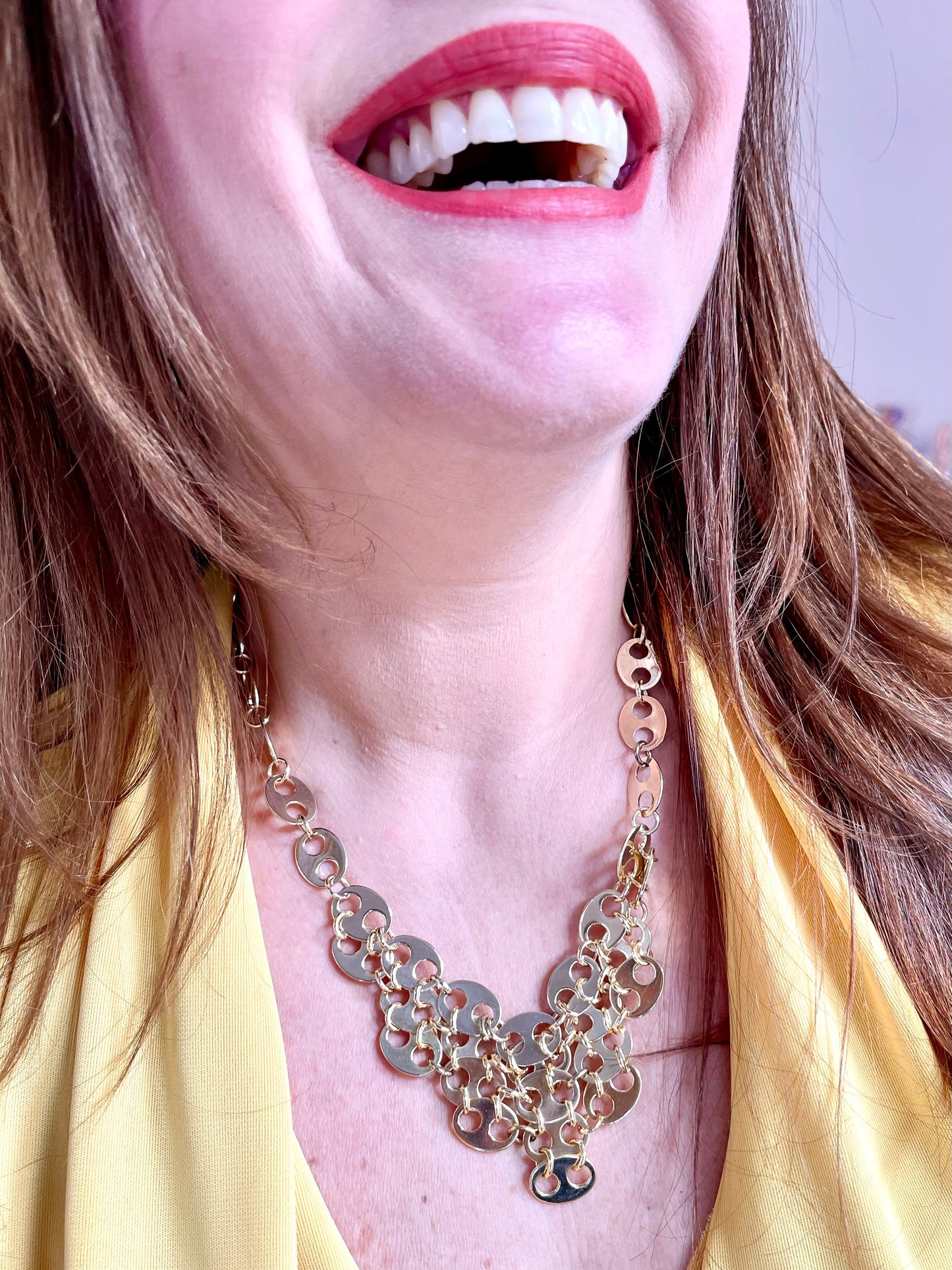 Preloved Gold Tone Lady Million Necklace Paco Rabanne Parfums