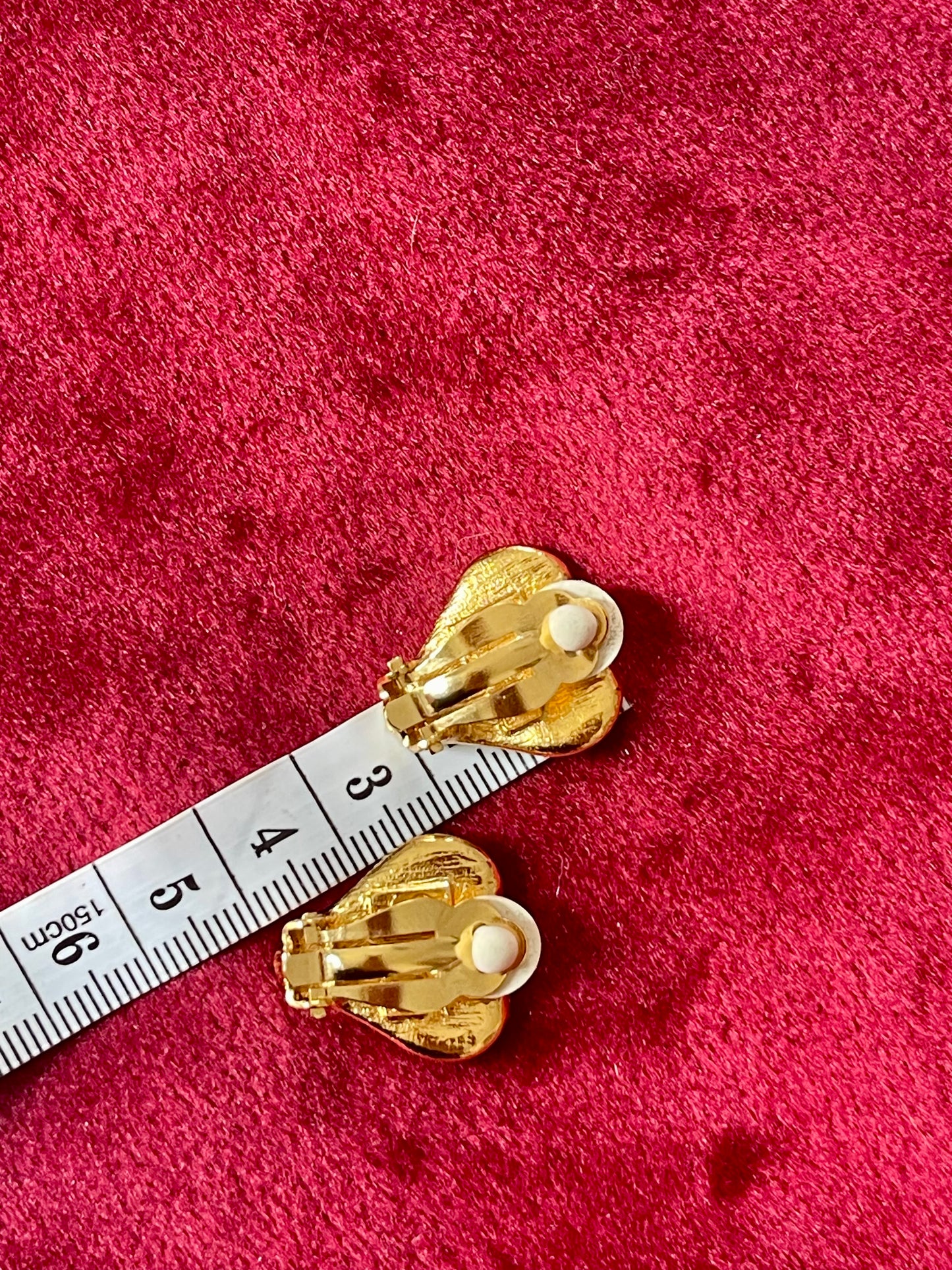 Mini boucles d'oreilles Arty Heart Yves Saint Laurent authentiques années 80