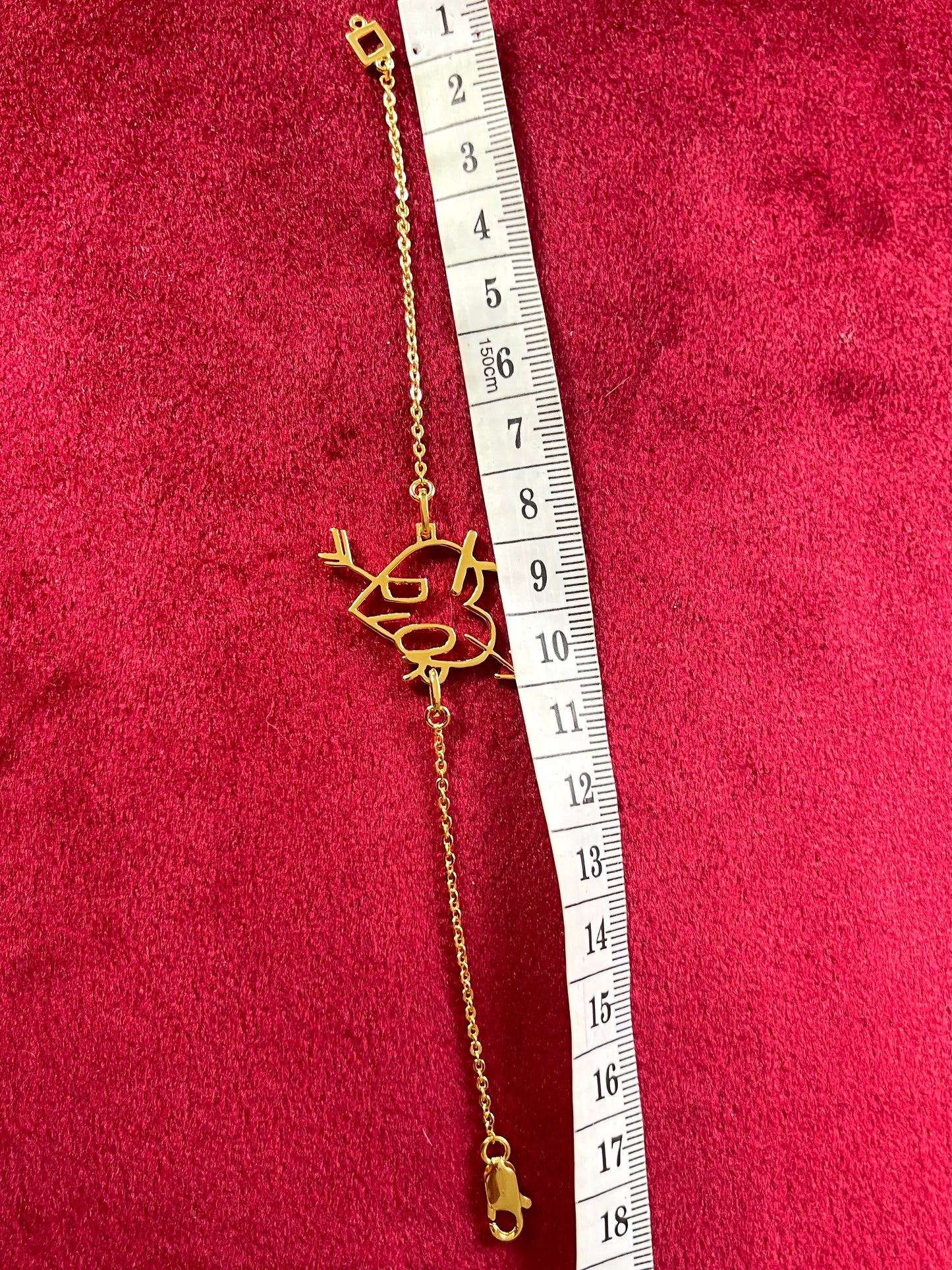 I Love Dior Vintage Bracelet 18K Yellow Gold Plated Chain Refurbished