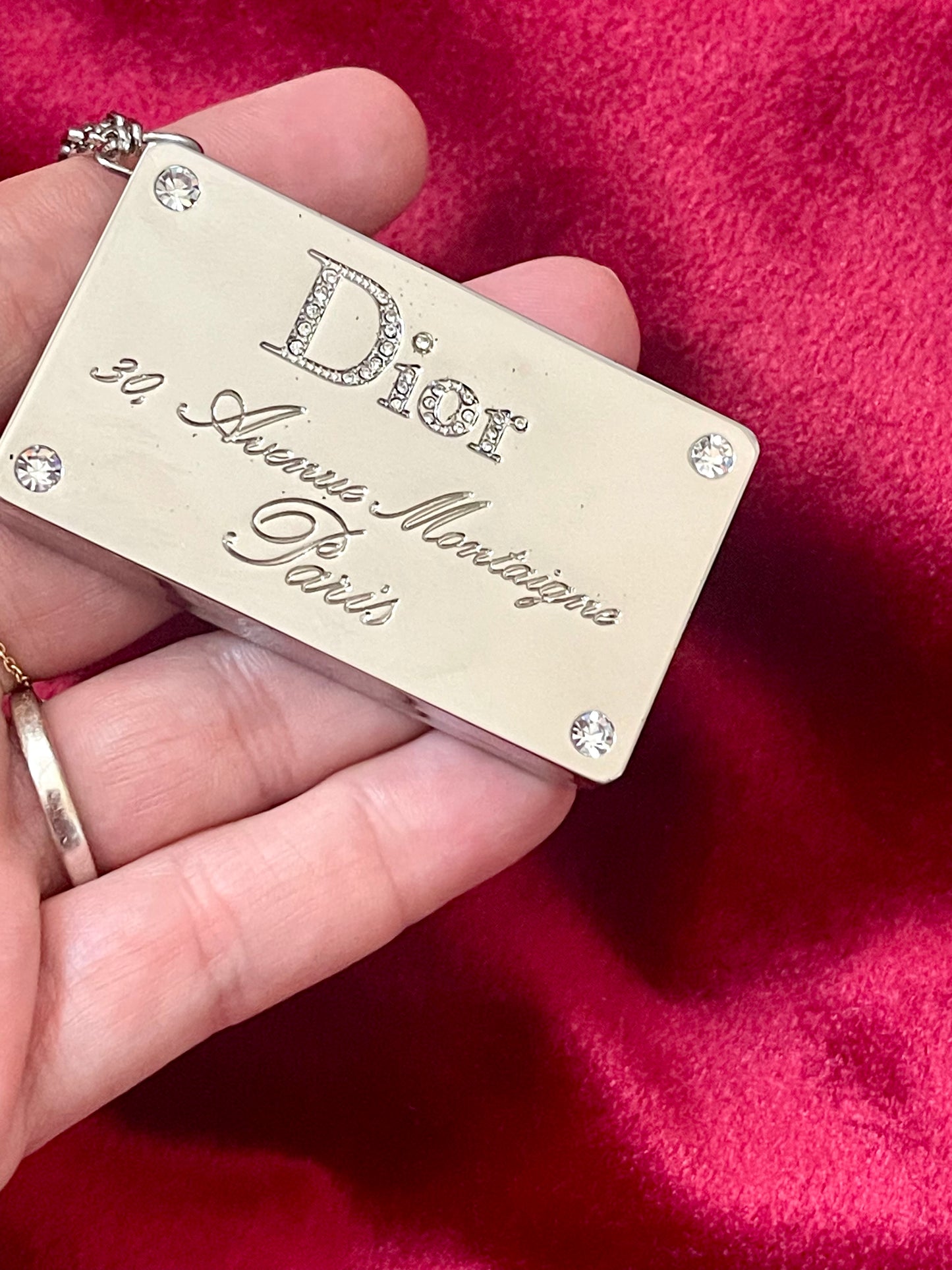 Vintage 2000 Dior bag charm mirror lipgloss new authentic Avenue Montaigne Paris
