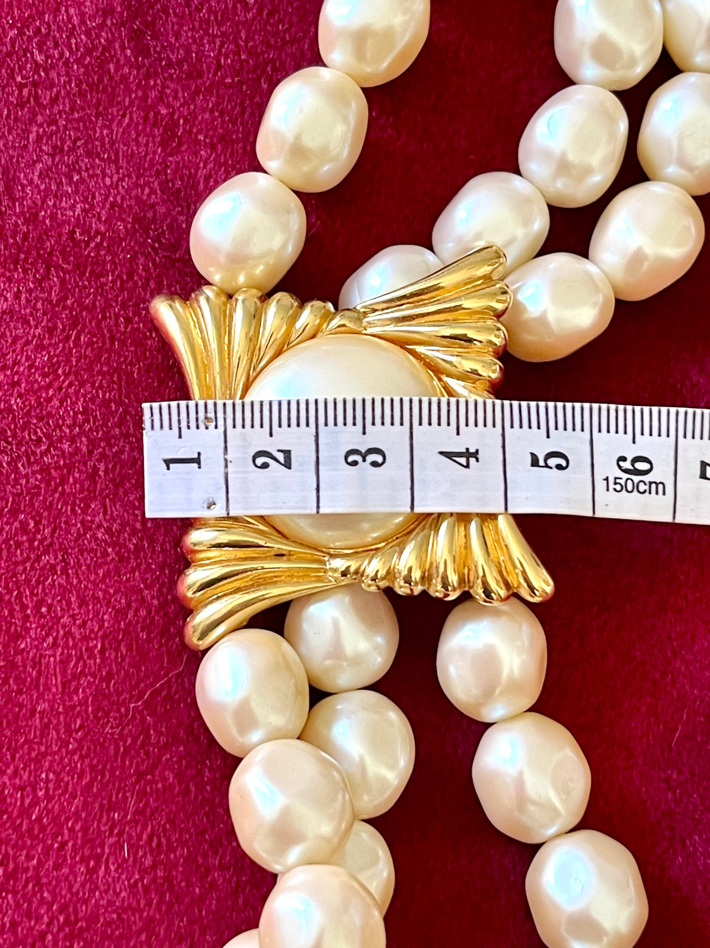 Rare Vintage Yves Saint Laurent Faux Pearl Statement Necklace