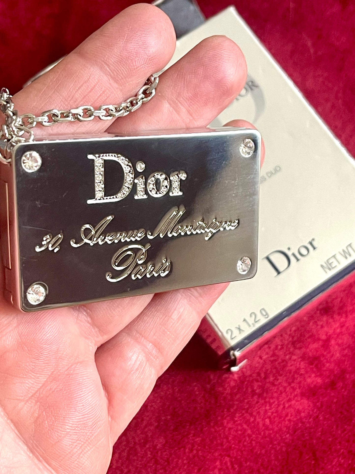 Dior Jeweled Lip Gloss Duo Bag Charm Vintage Collectible