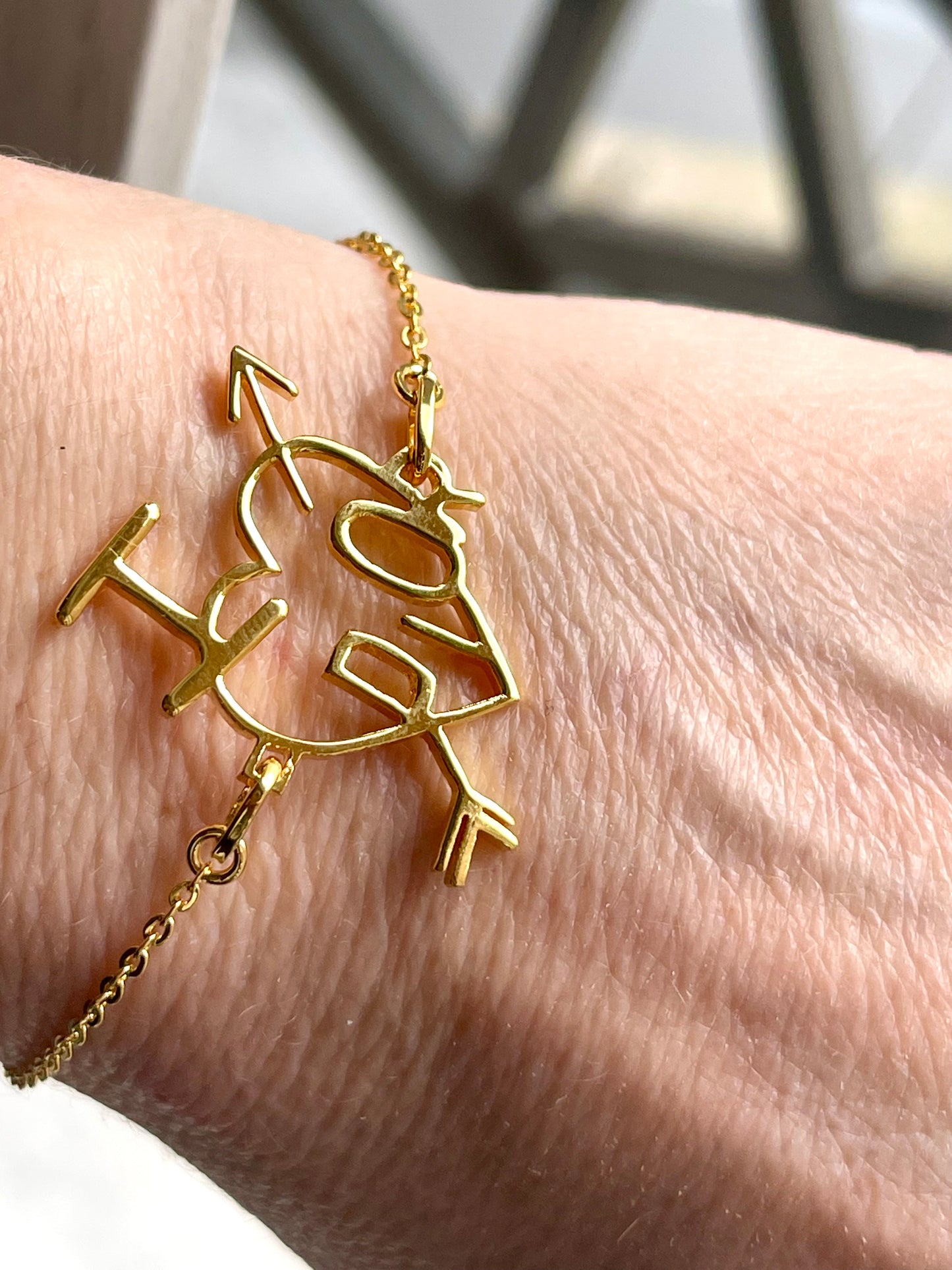 Dior I love Dior authentic vintage gold plated heart charms chain bracelet