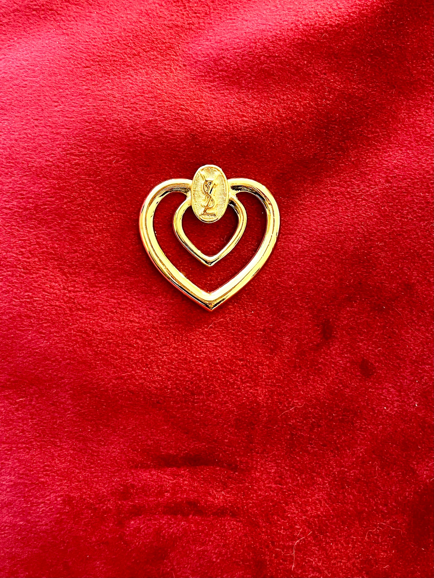 Porte-écharpe Double Coeur Yves Saint Laurent Vintage