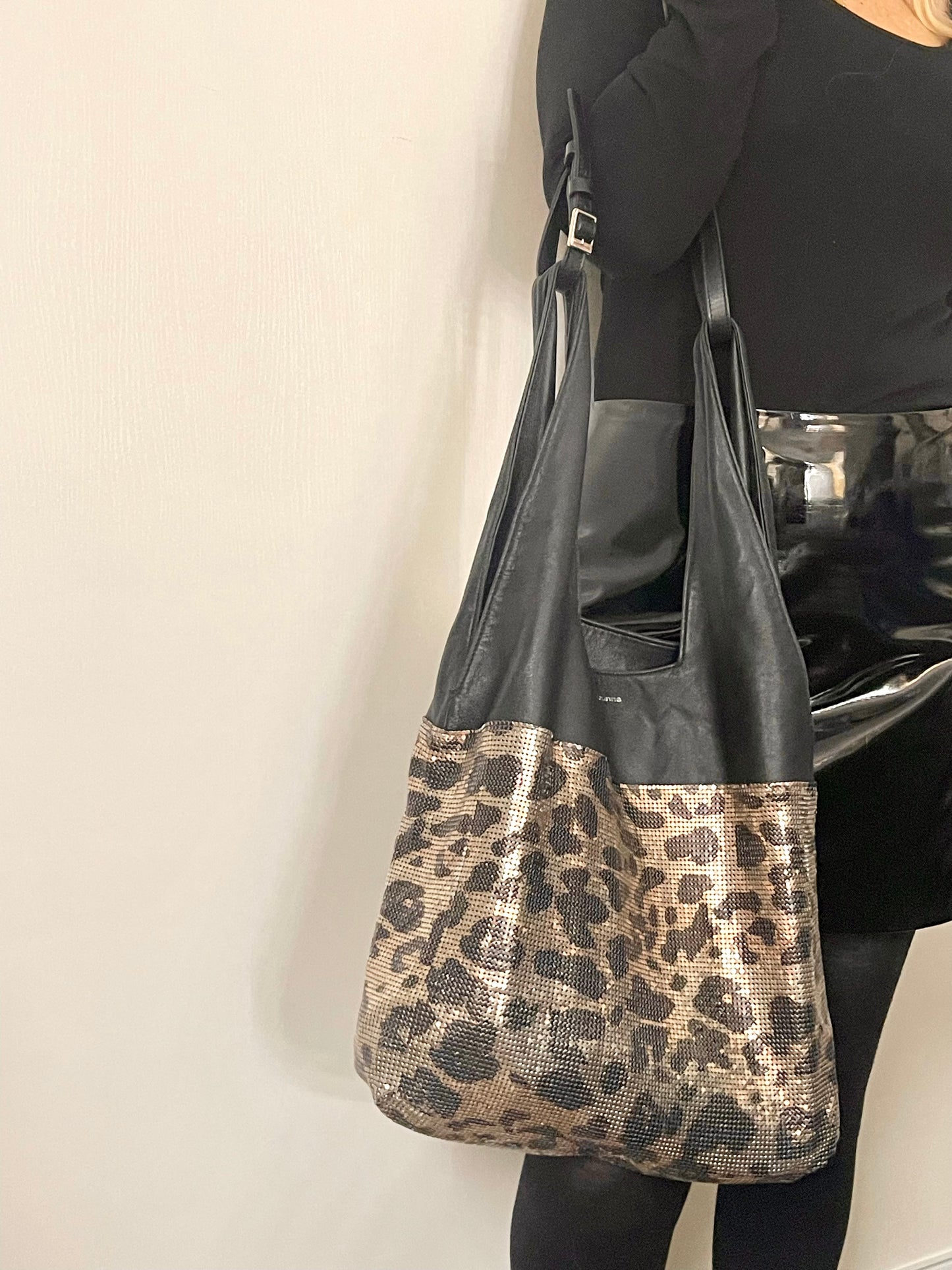 Paco Rabanne Reversible Metal Leather Bag