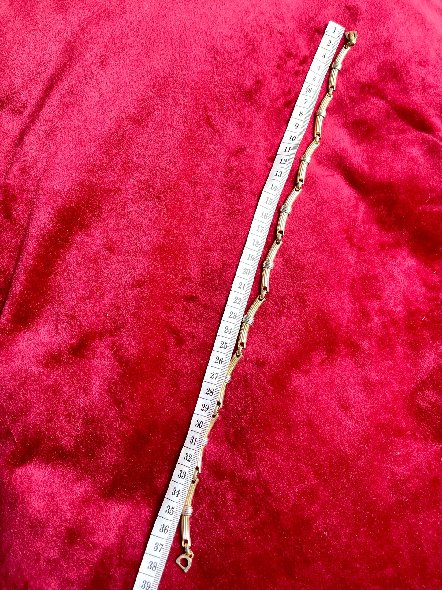 Vintage Christian Dior Two-Tone Necklace with Ribbed Accent Links