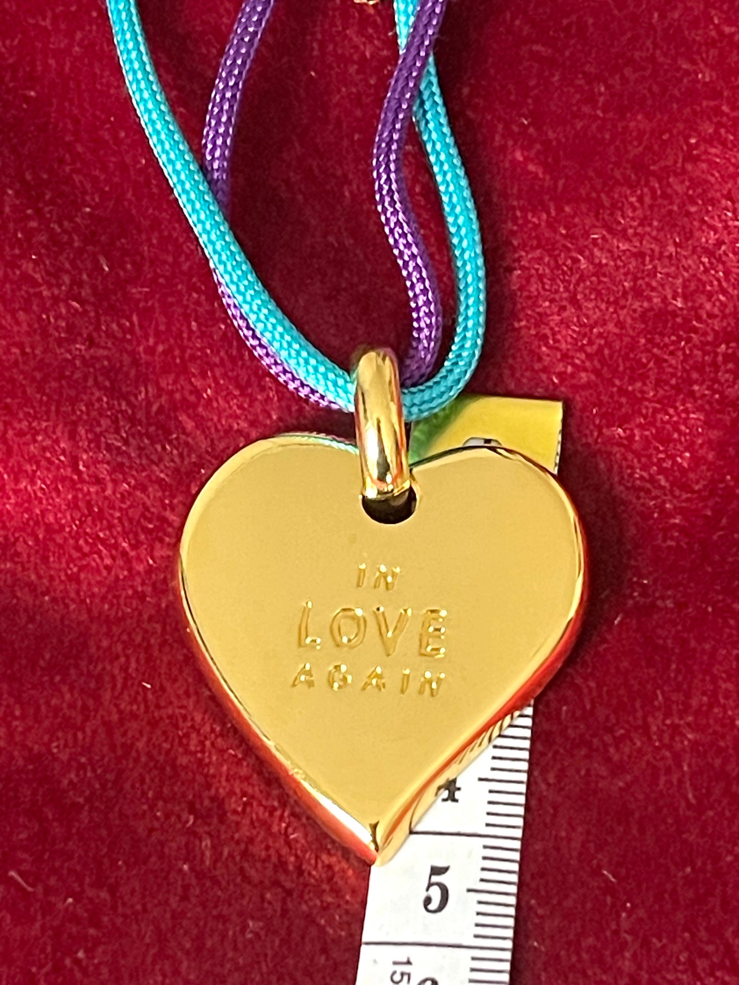 In Love Again Authentic Heart Pendant Original Satin Cords