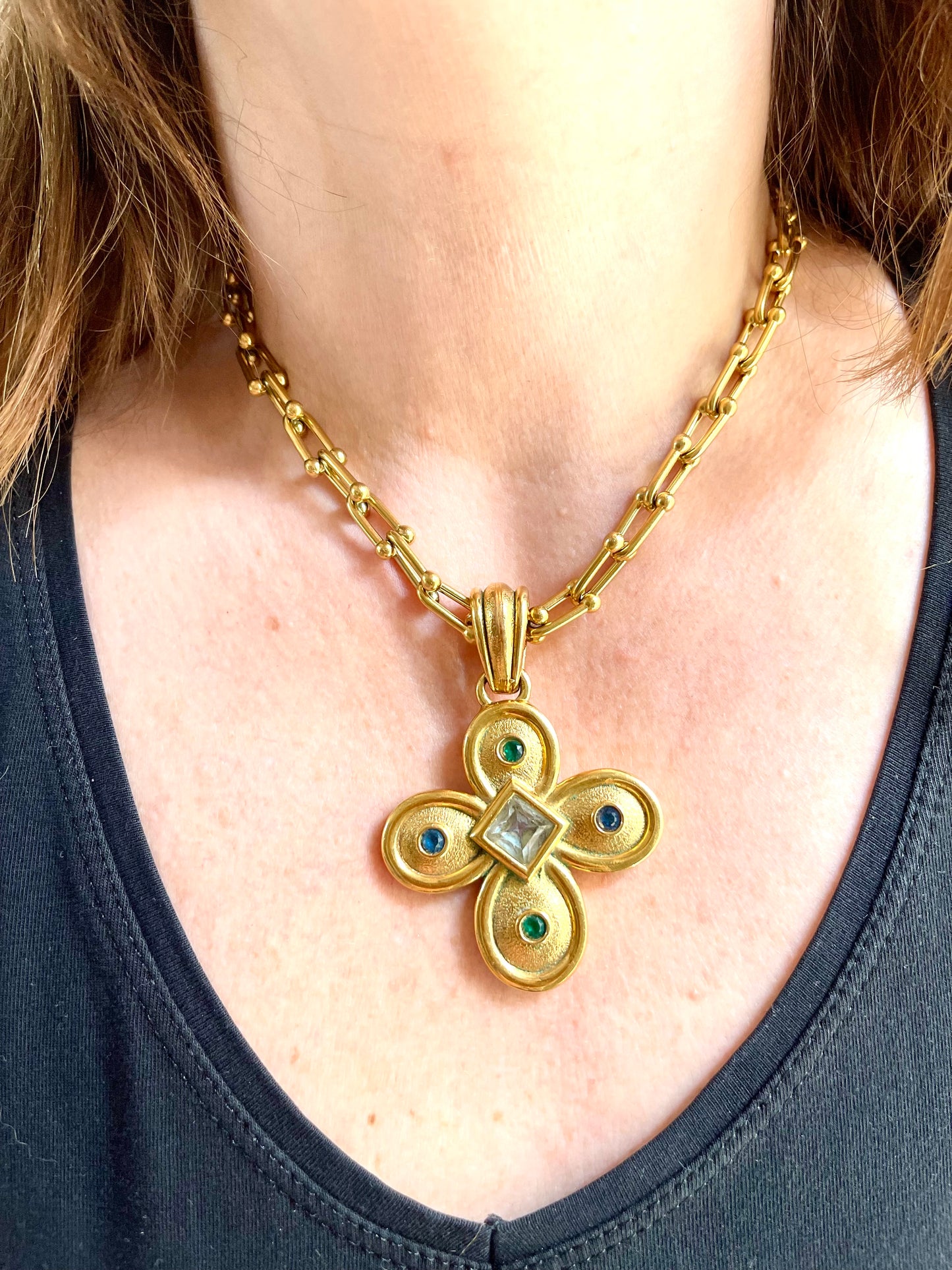 Raro estilo colgante vintage de los años 80 Yves Saint Laurent Christian Lacroix