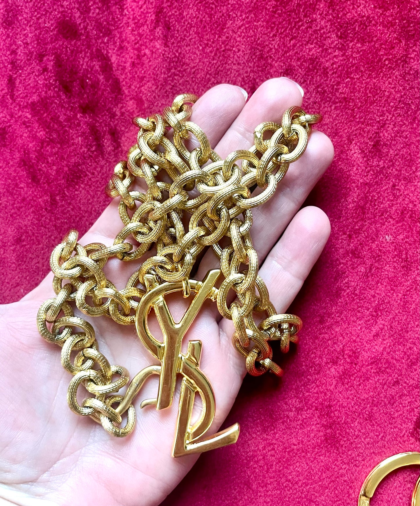 Vintage Yves Saint Laurent Upcycled Authentic Bag Charm Pendant Necklace / Belt