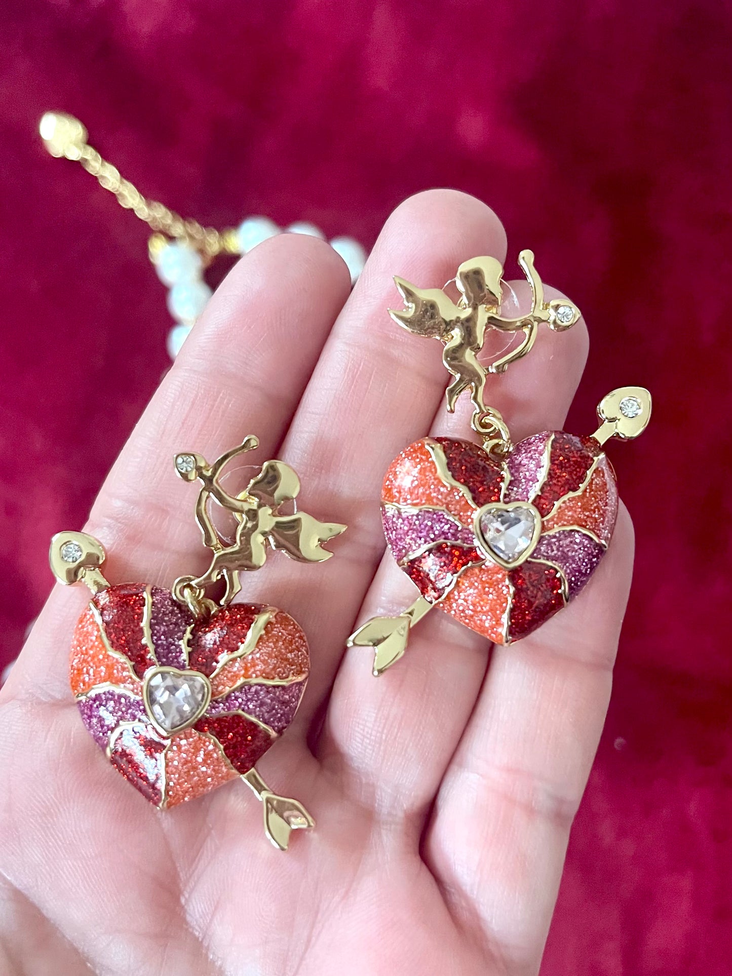 Ensemble de bijoux Statement Love Cubid Style Haute Couture Oscar De La Renta Betsey Johnson