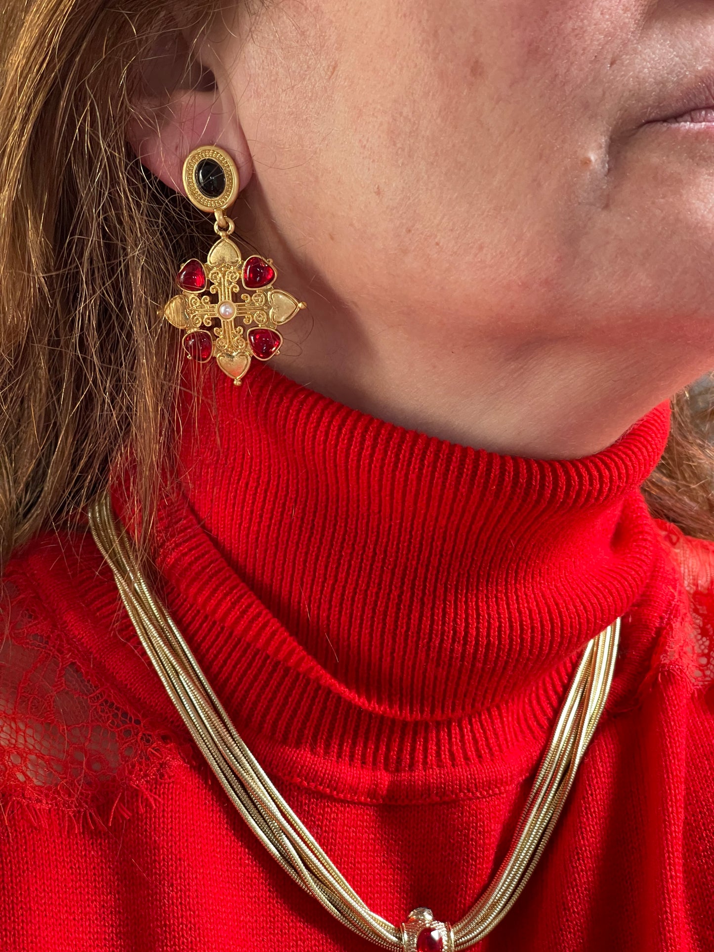 Simple Multi Strand Gold Plated Necklace Beads Haute Couture Style