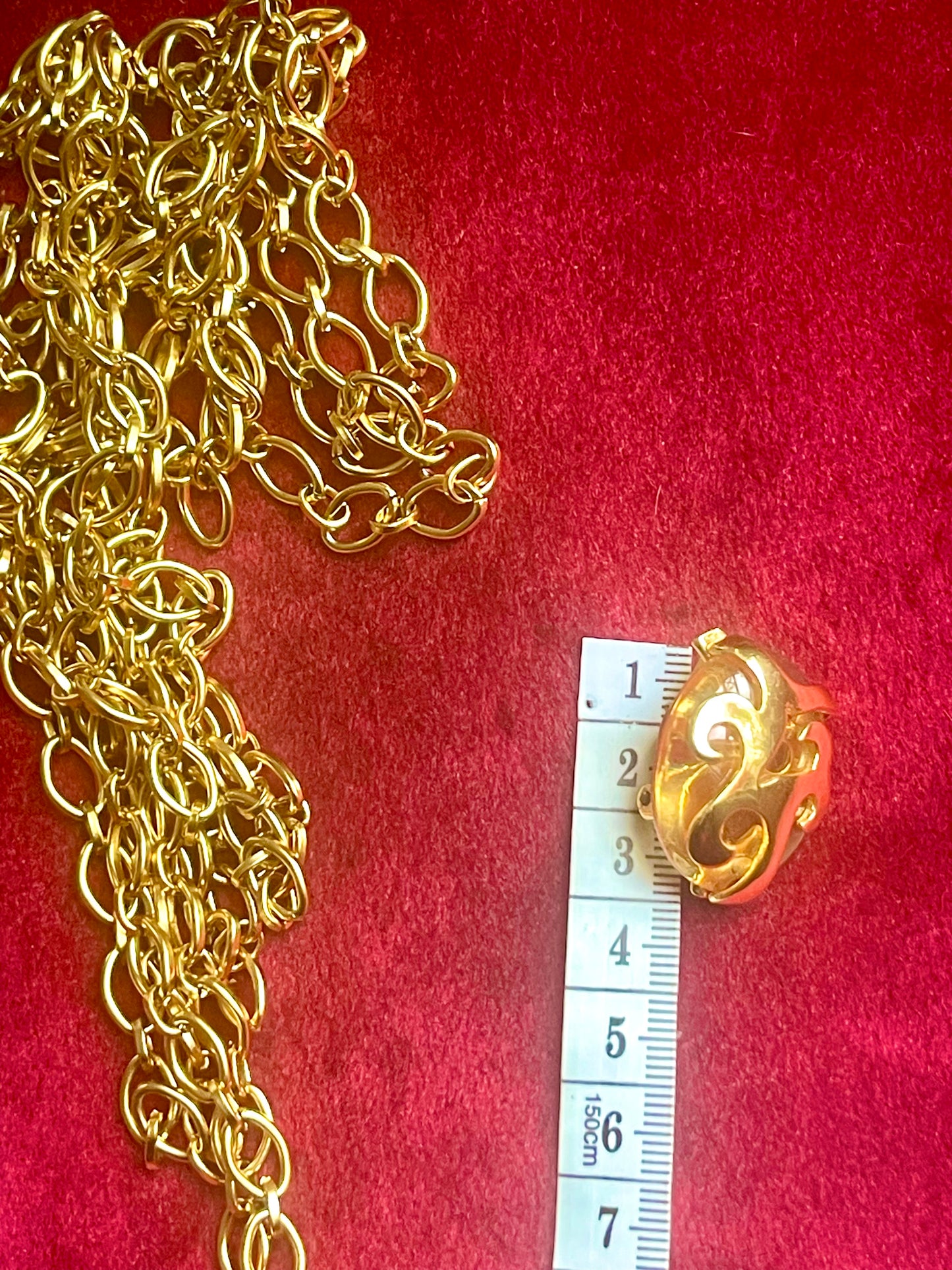 Yves Saint Laurent Vintage Earrings Pendant Long Necklace Arabesque Design