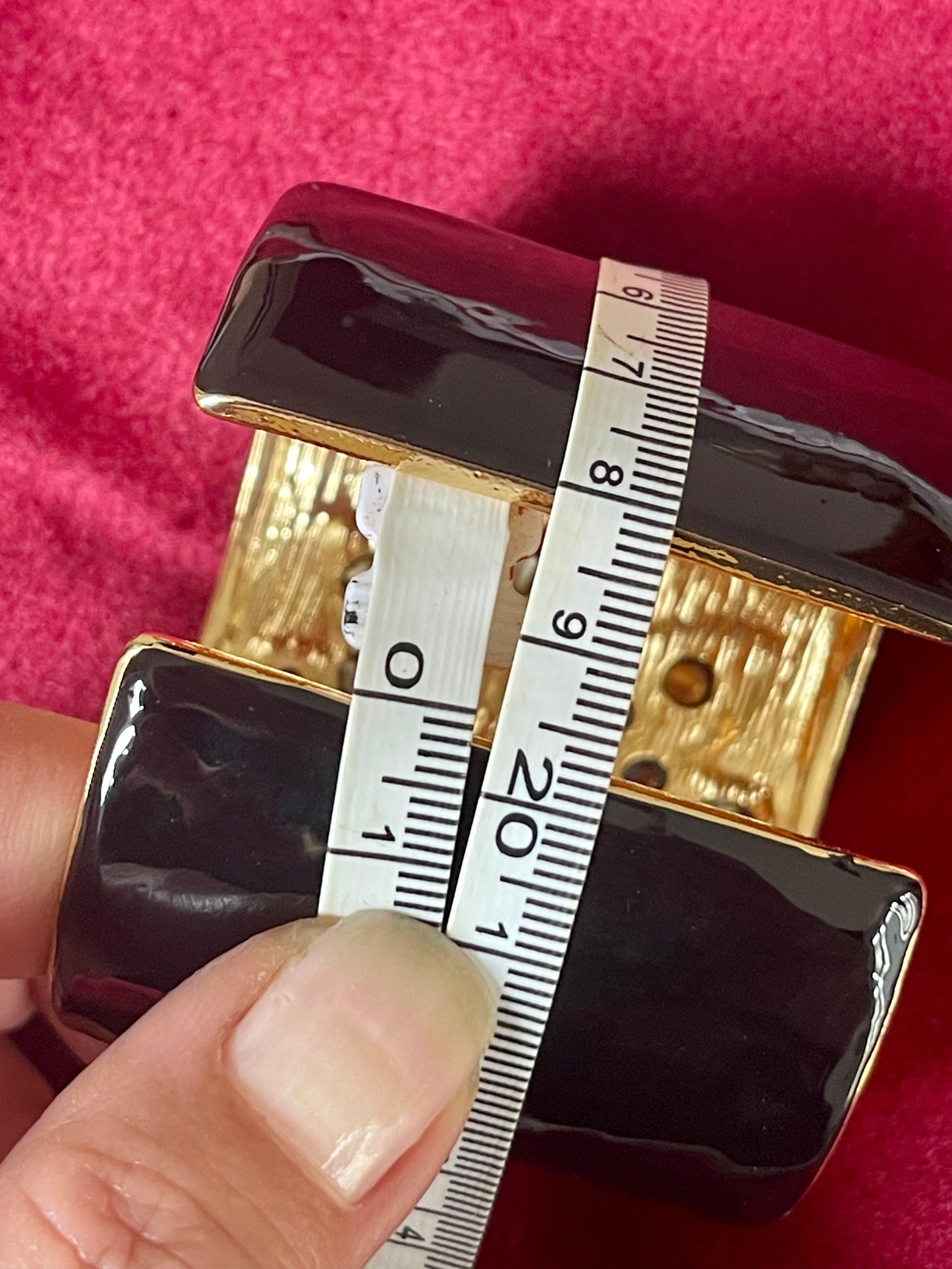 Black Enameled Metal Jonc Multicolored Crystals Verdura Inspired