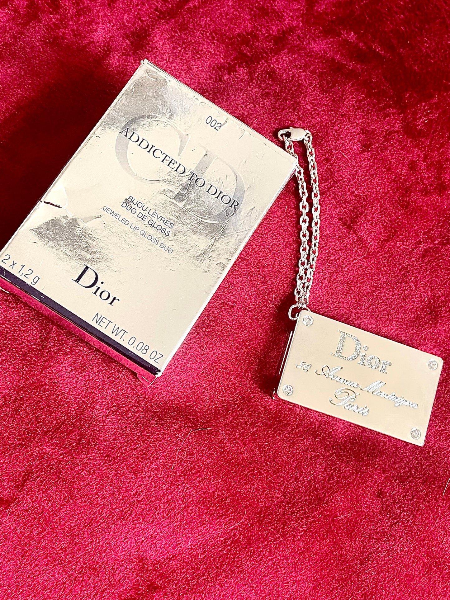 Vintage 2000 Dior bag charm mirror lipgloss new authentic Avenue Montaigne Paris