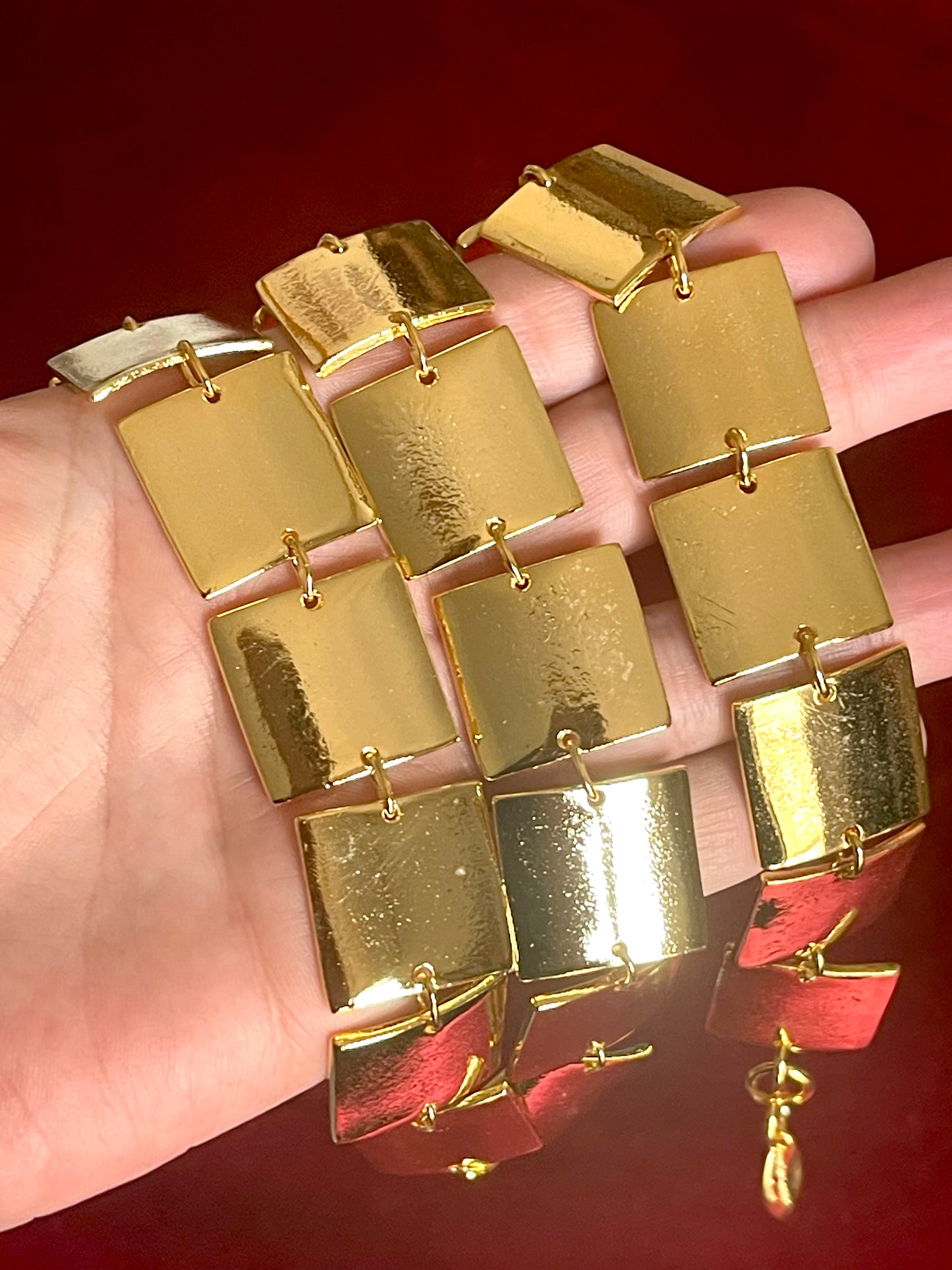 Vintage icónico Paco Rabanne Cubic Jewelry Set estilo Art Déco