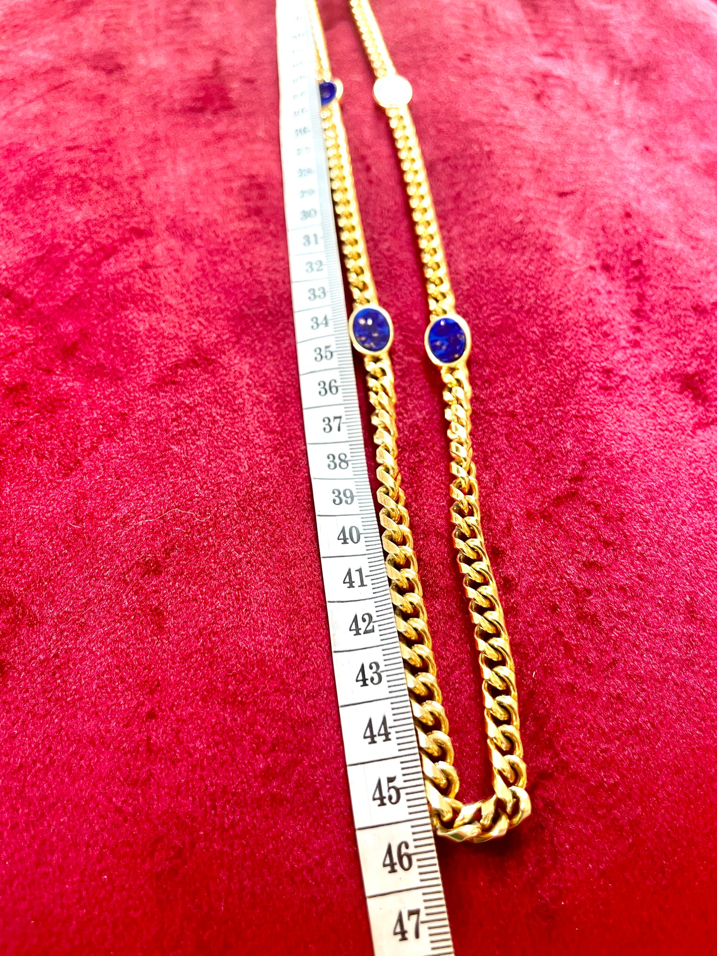 Vintage Two-Sided Necklace by Grossé (Dior ) - Rhinestones & Blue Gold
Leaf Stones