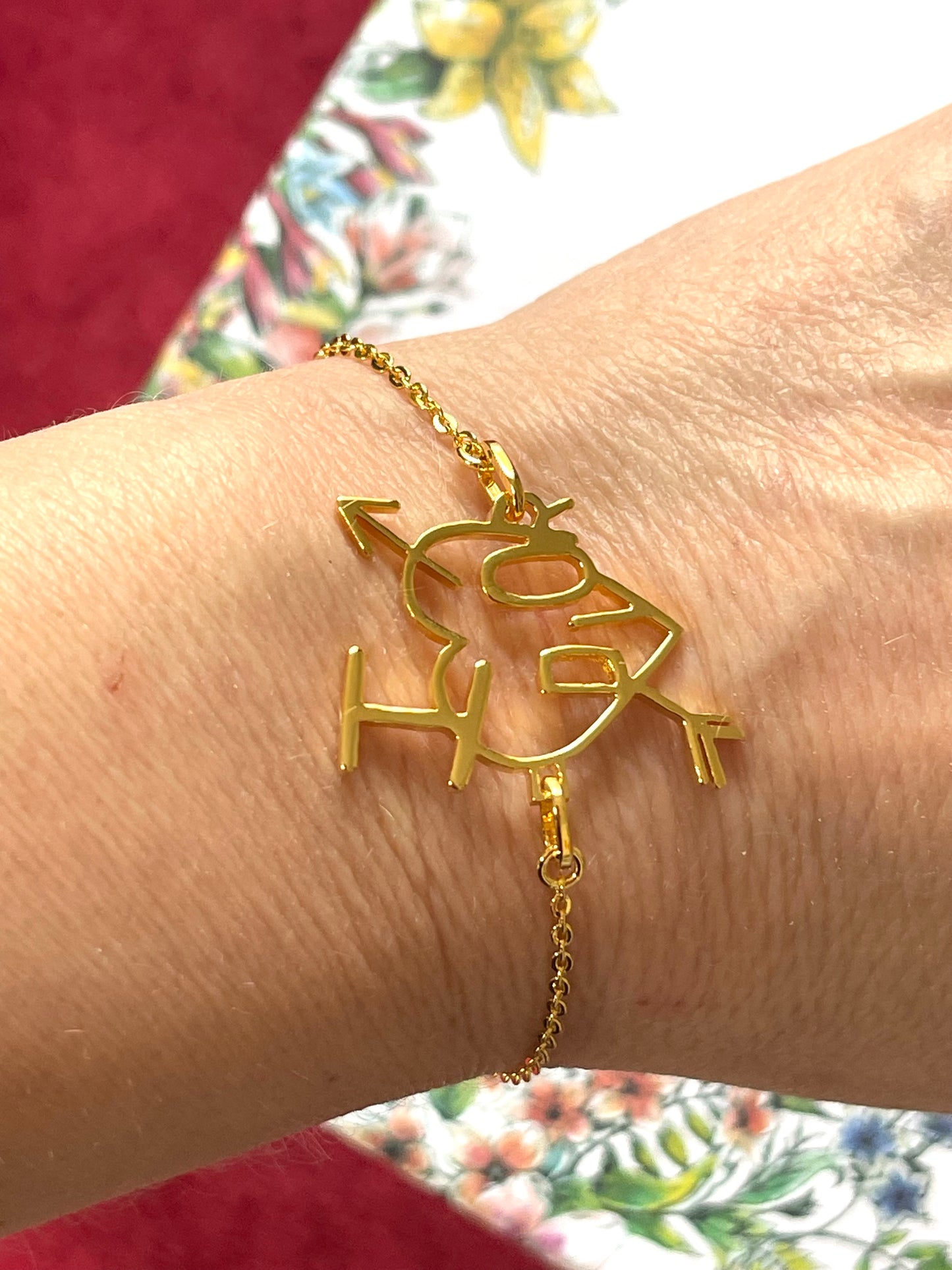 I love Dior authentic vintage gold plated heart charms chain bracelet repurposed
