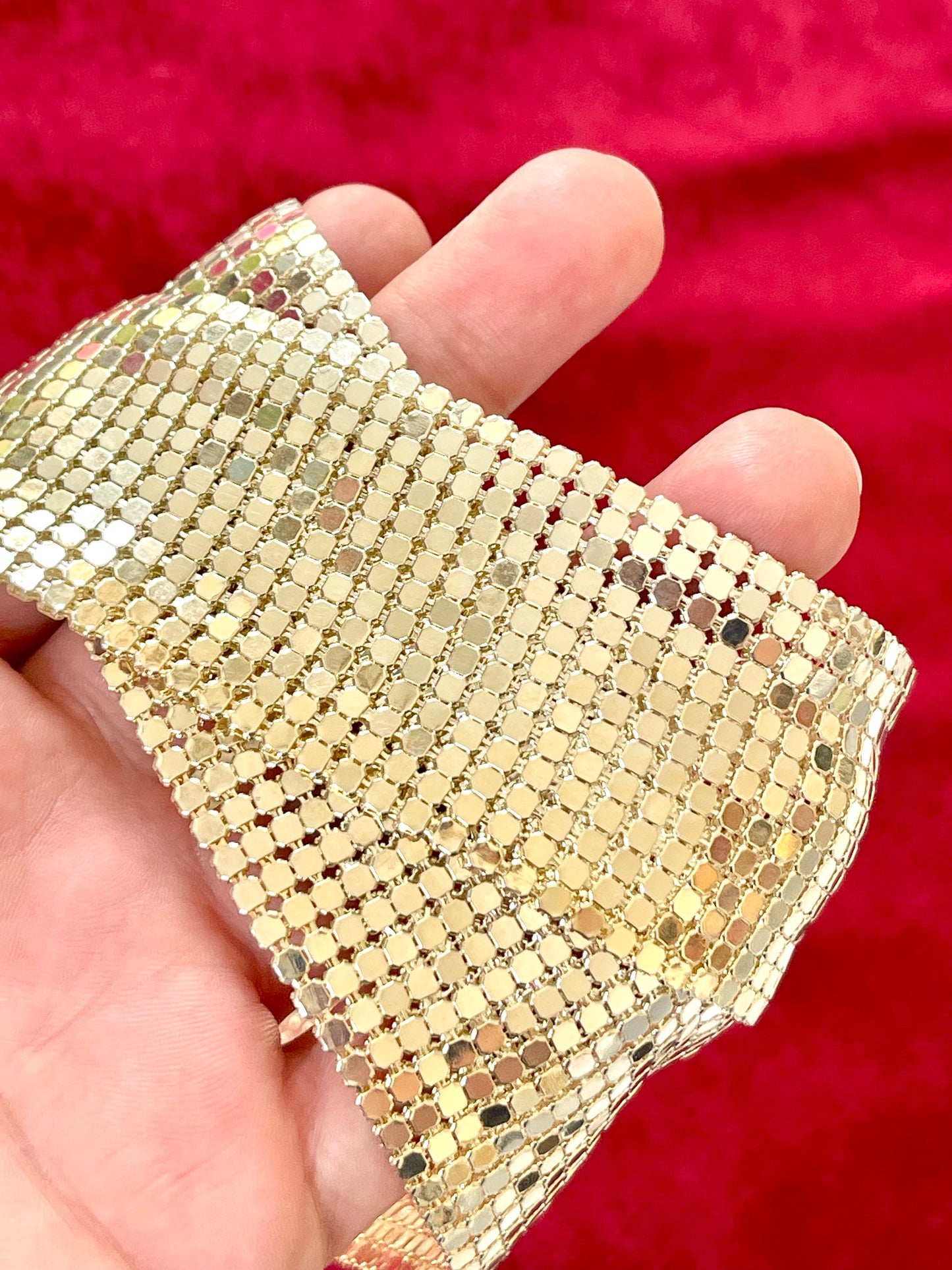 Vintage Paco Rabanne Mesh Pixel Silver Adjustable Belt – 70s Style – With Original Box