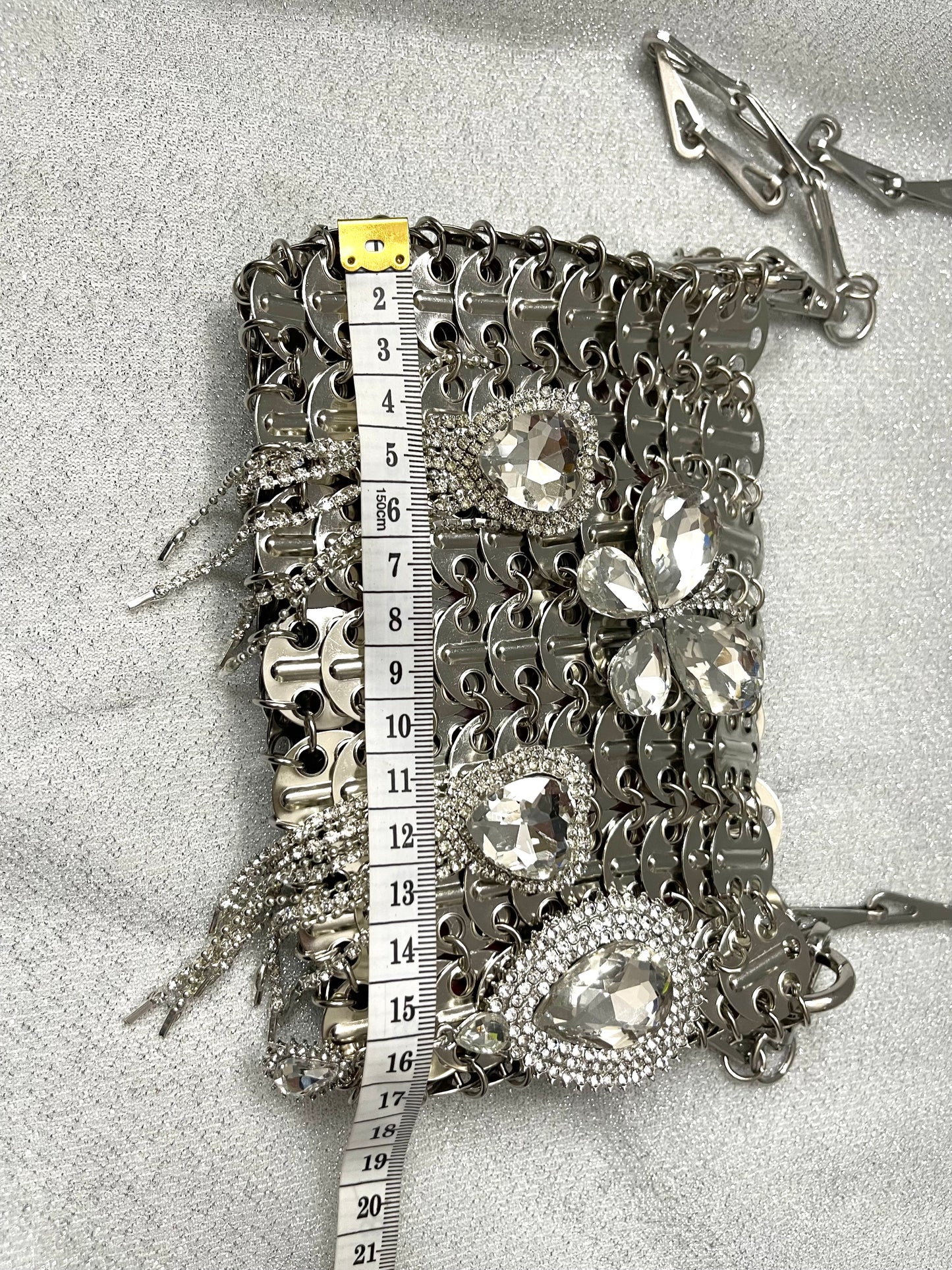 Metal Crystal Charms Purse Phone Holder Style Paco Rabanne