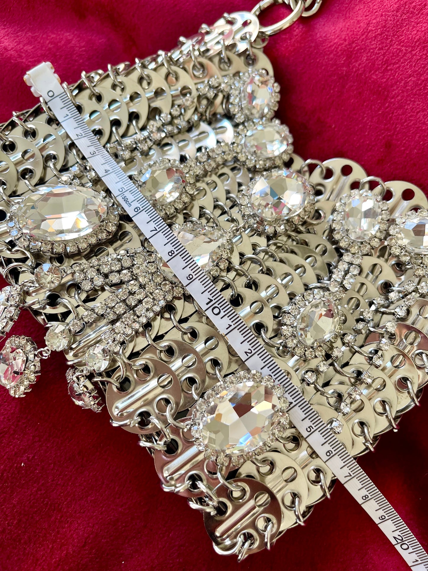 Metal Bag Crystal Charms Phone Holder Style Paco Rabanne ( Style 2 )