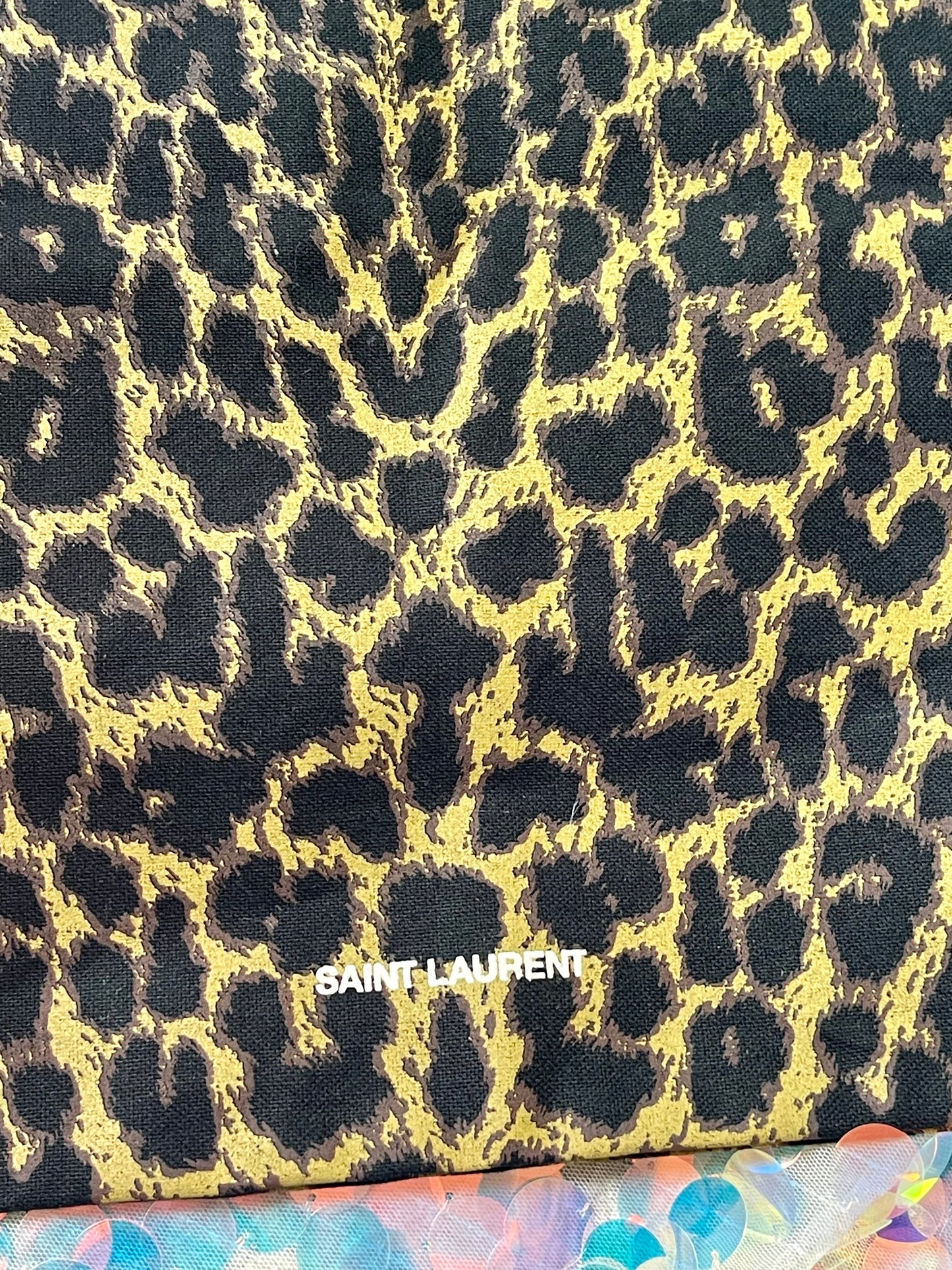 Leopard Cotton Canvas Tote Yves Saint Laurent