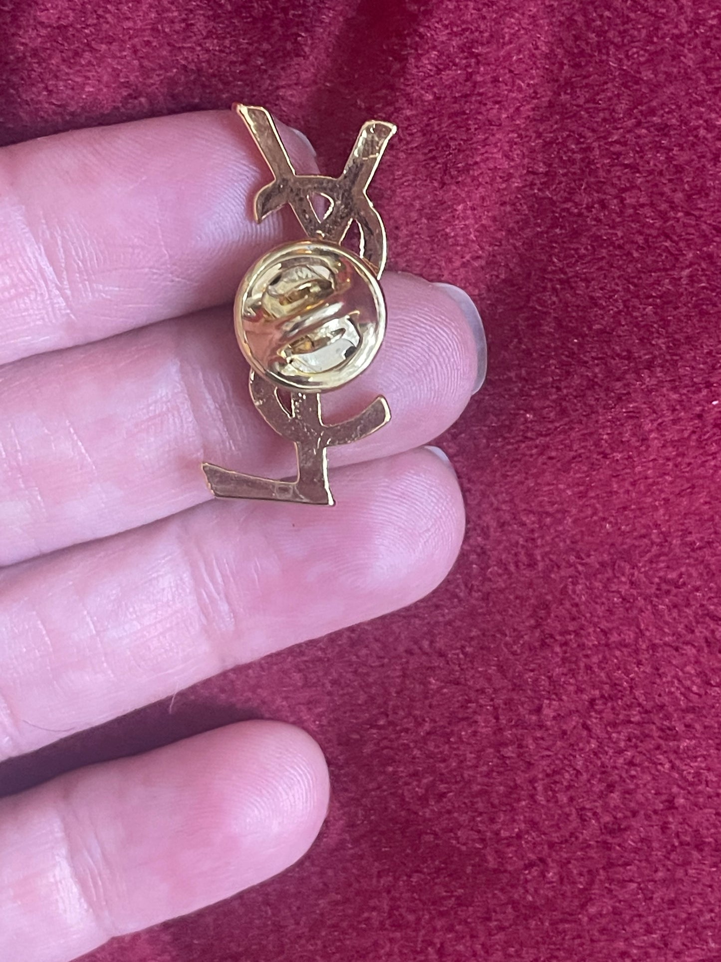 Gold Tone YSL Pin Yves Saint Laurent Unisexe Authentique vintage