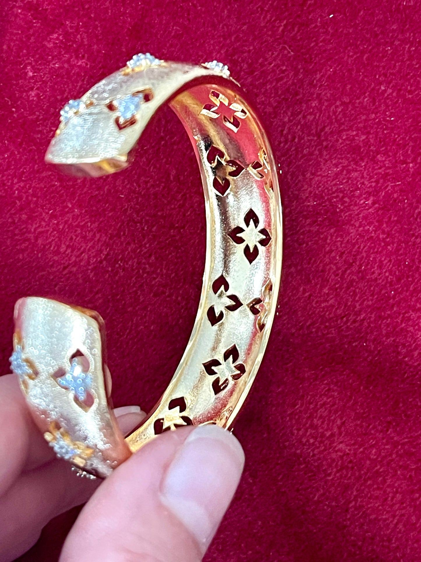 Gold Plated Zirconia Cuff Jewellery Haute Couture Design
