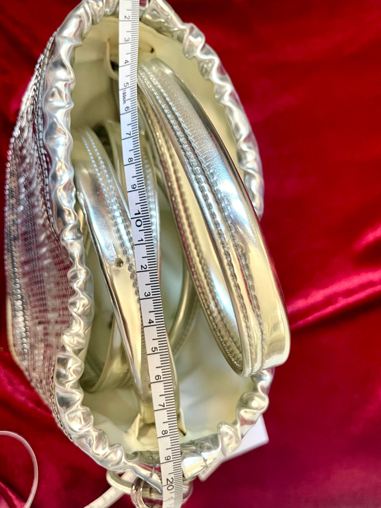 Paco Rabanne Vintage Pixel Silver Vinyl Leather Bag – Convertible Wrist & Shoulder Bag