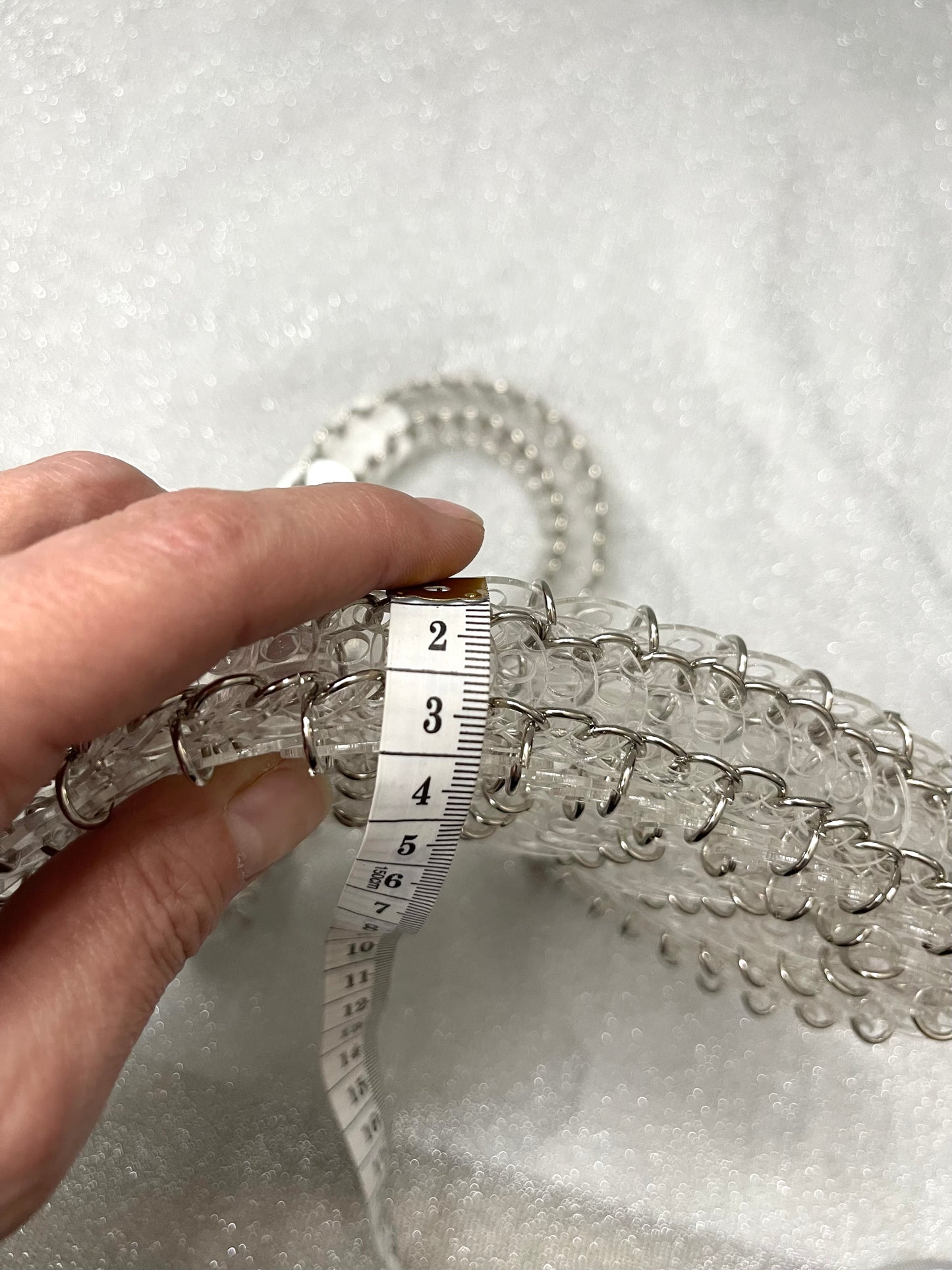 Bolso De Hombro Mini Plexi Sparkle Estilo Paco Rabanne