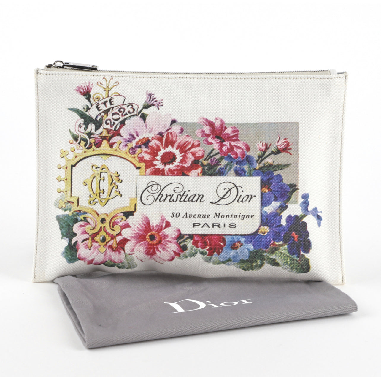 Off White Floral Dior Clutch