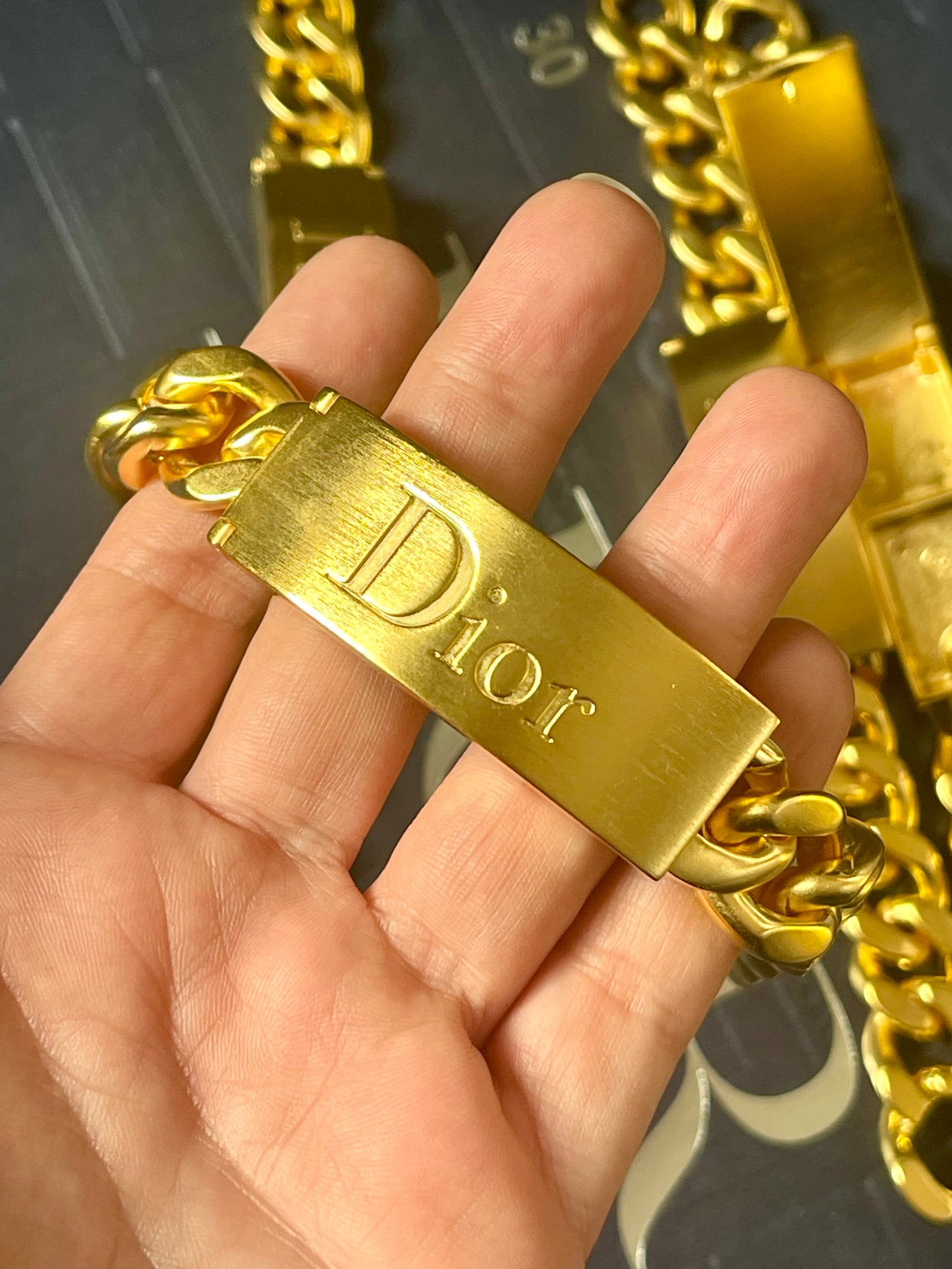 Dior Gourmet , Vintage Dior makeup 2000, Dior beauty repurposed 18KG rare find collectible chain bracelet designer accessories