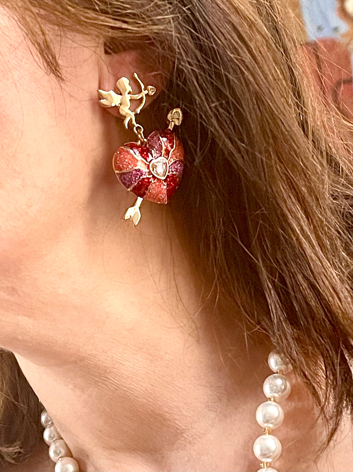 Ensemble de bijoux Statement Love Cubid Style Haute Couture Oscar De La Renta Betsey Johnson