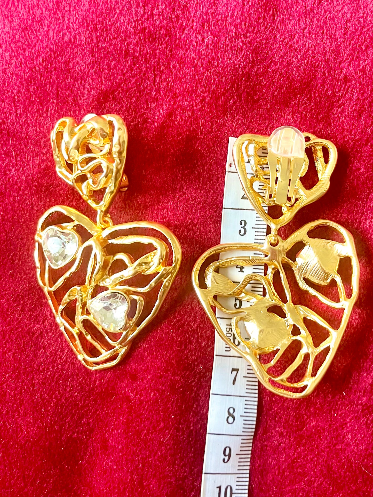 Boucles d'oreilles fantaisie neuves, design vintage Yves Saint Laurent des années 90