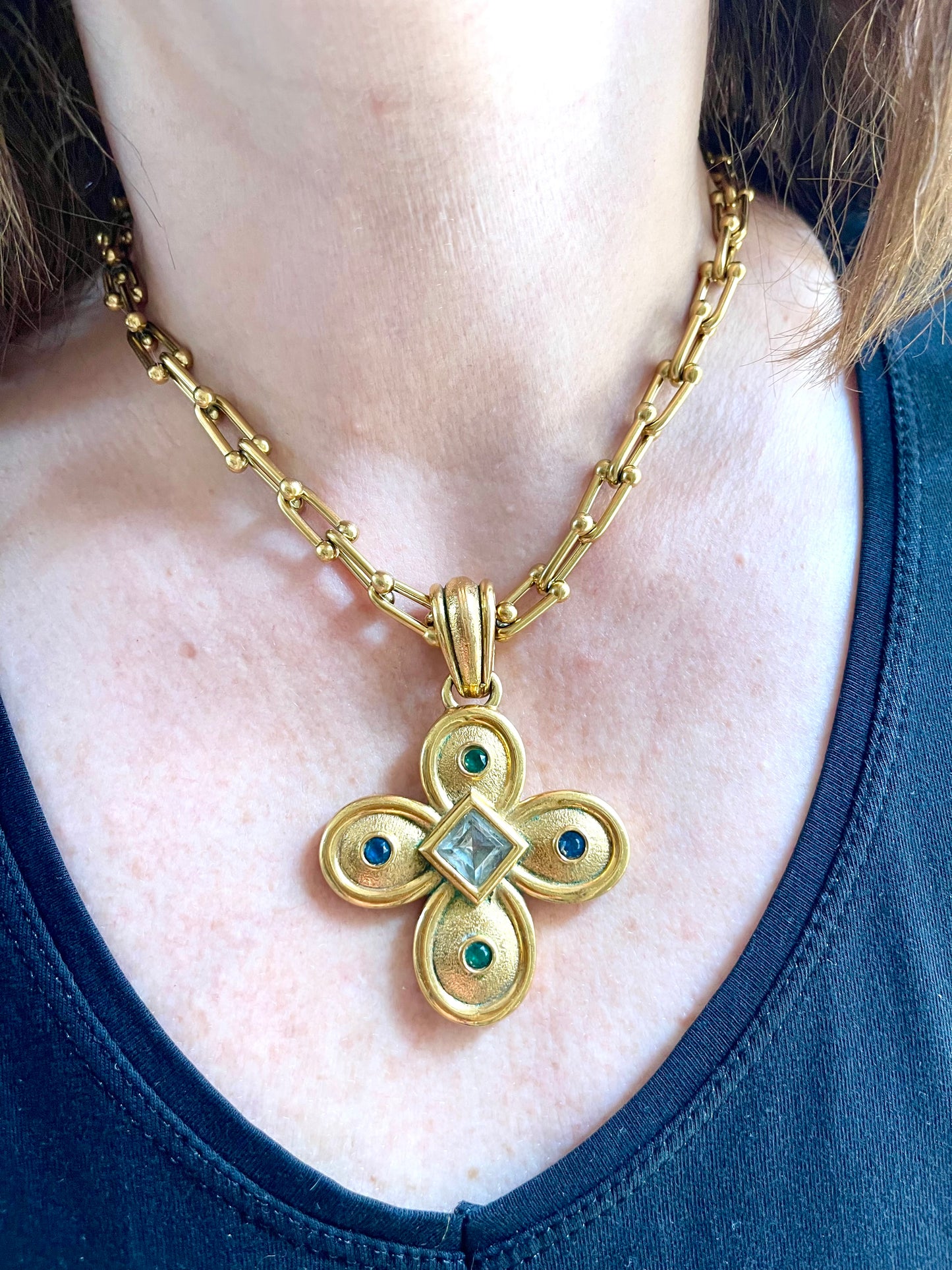 Raro estilo colgante vintage de los años 80 Yves Saint Laurent Christian Lacroix
