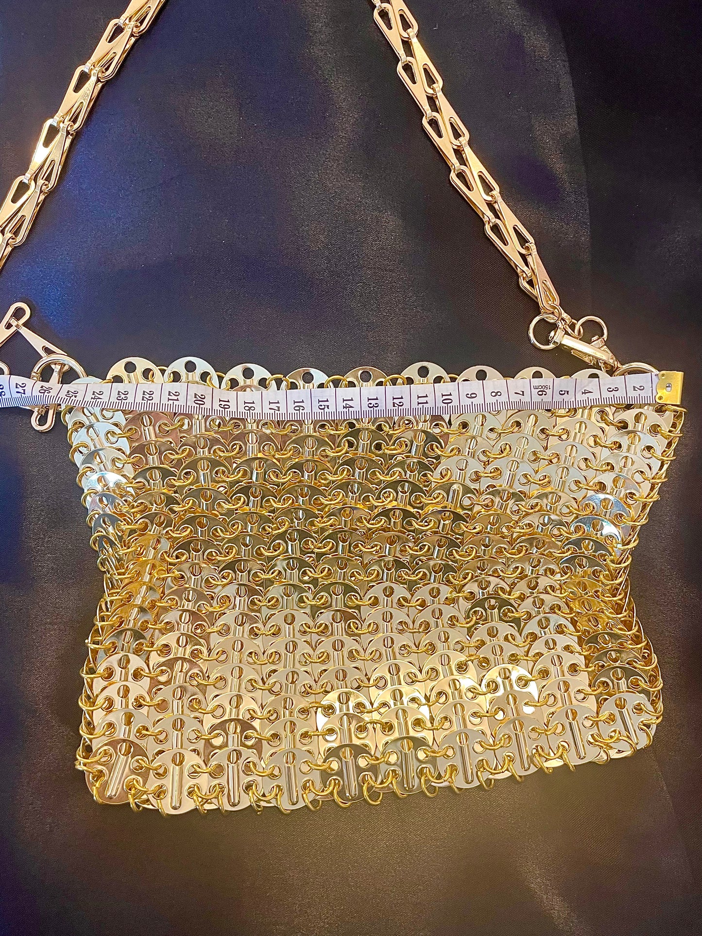 Grand Sac En Métal Design Gold Sparkle Style Paco Rabanne