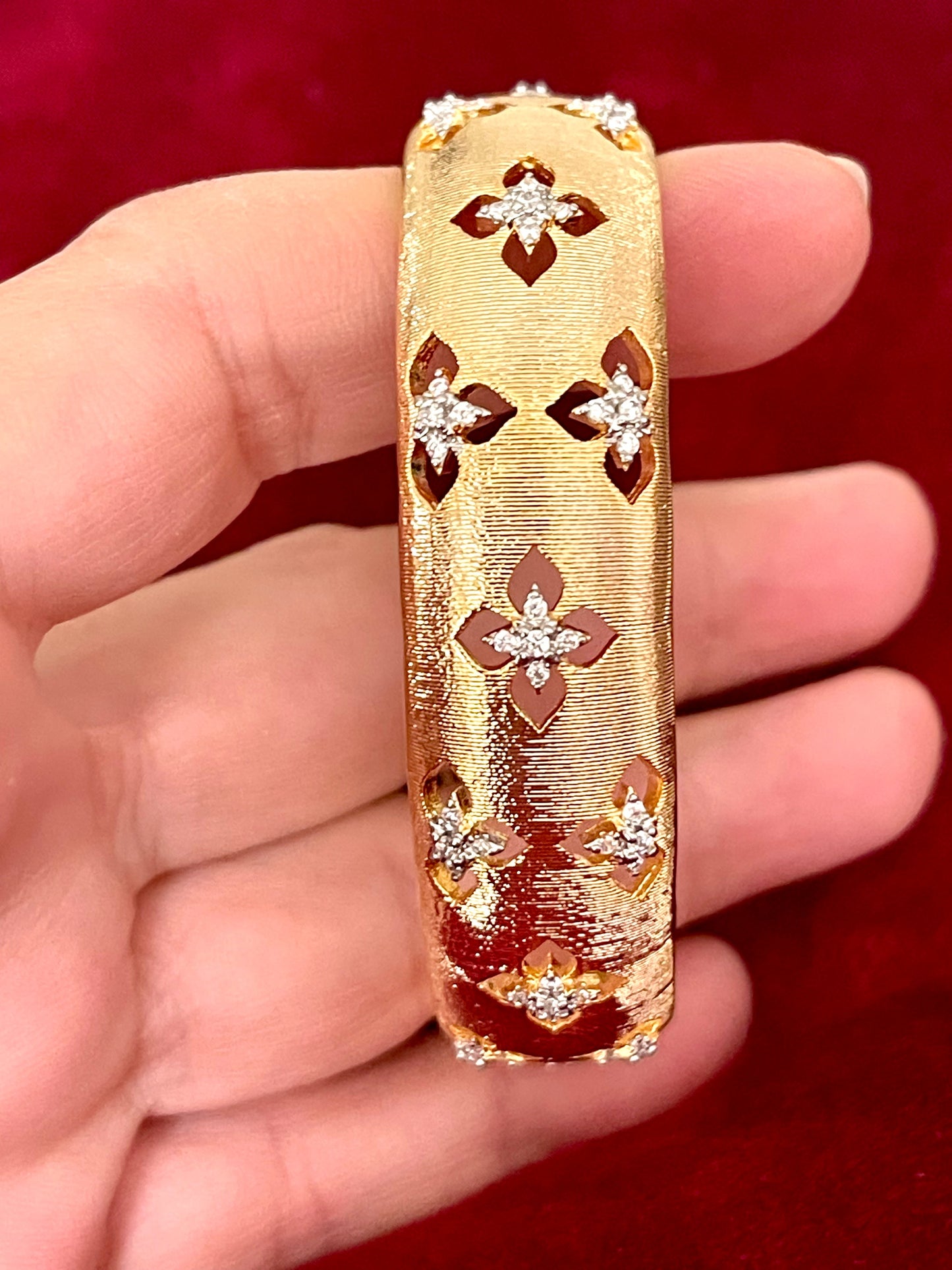 Silver Plated Zirconia Cuff Jewellery Haute Couture Design