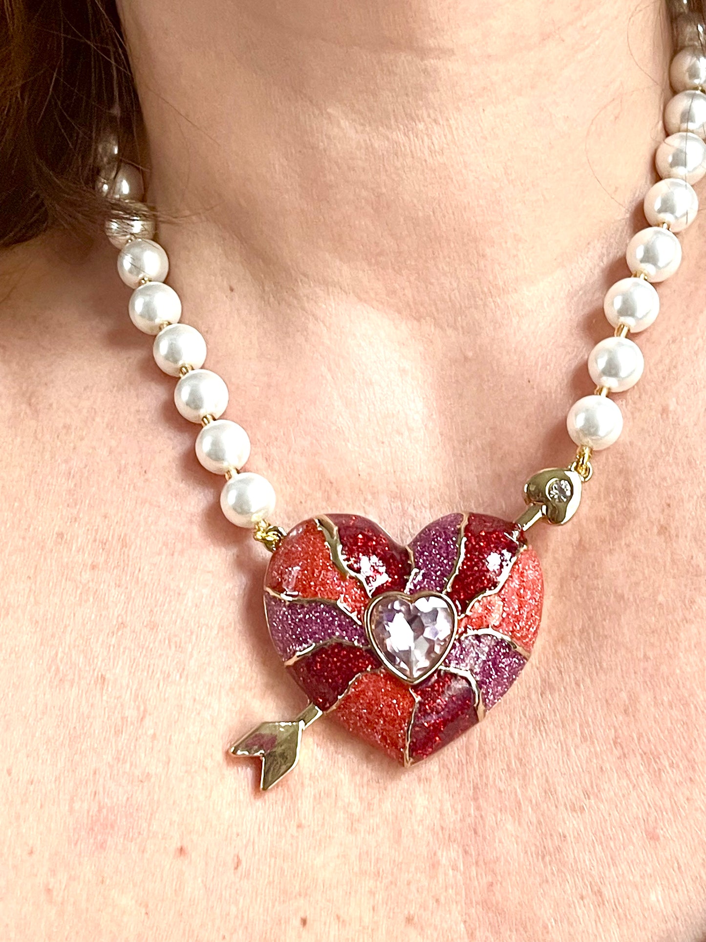 Ensemble de bijoux Statement Love Cubid Style Haute Couture Oscar De La Renta Betsey Johnson